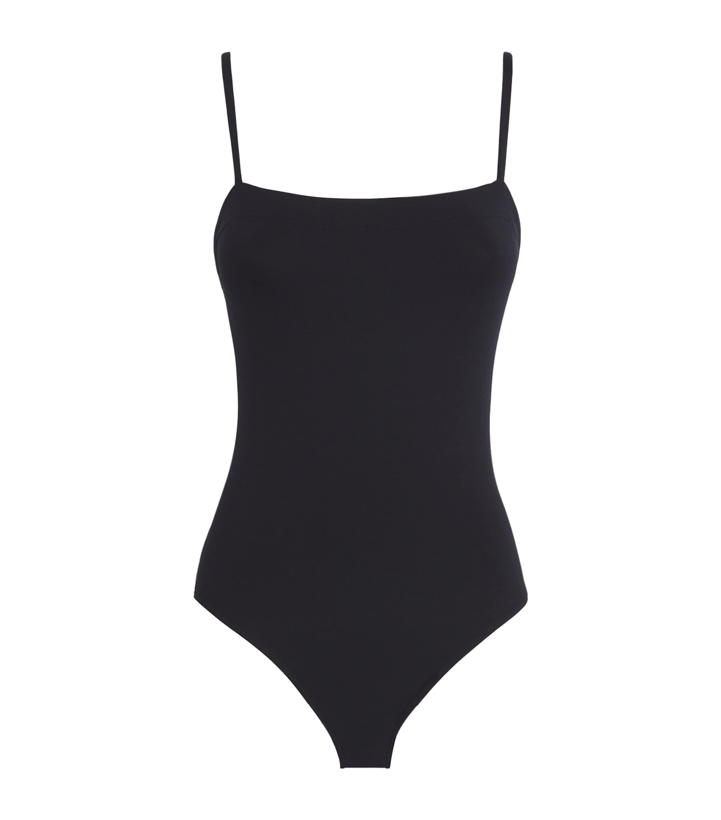 Shop Eres Square-neck Aquarelle Swimsuit In Black