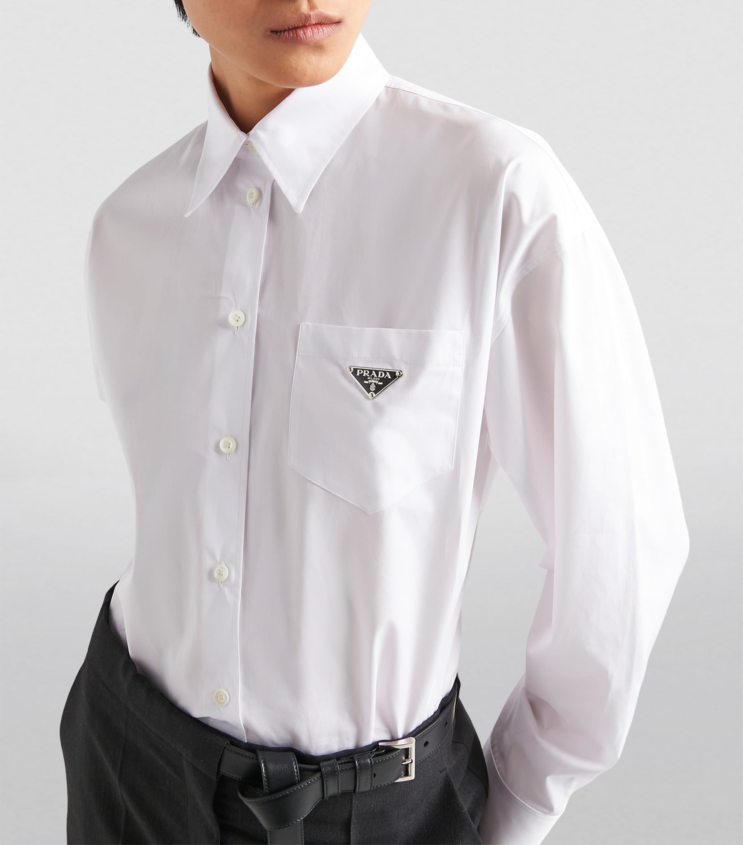 Cotton Poplin Logo Shirt F0009 Image 3