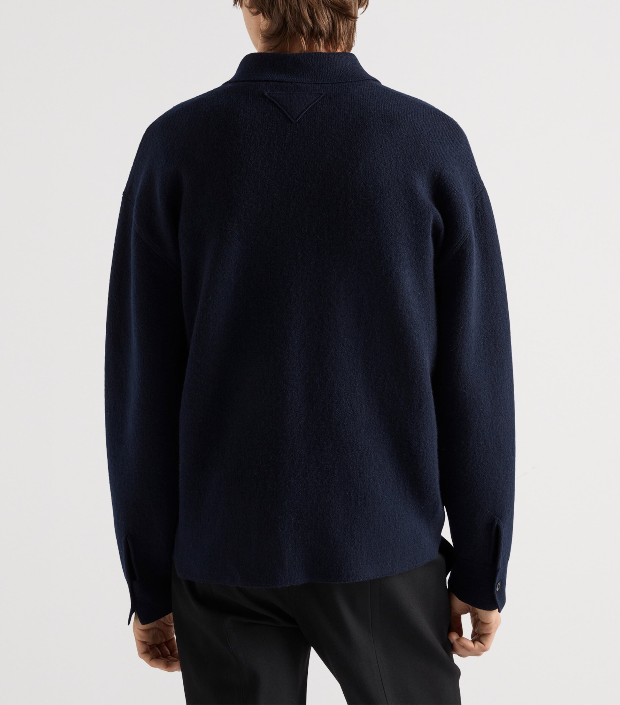 Prada Mens Cashmere Quarter-Zip Sweater Blue Image 5