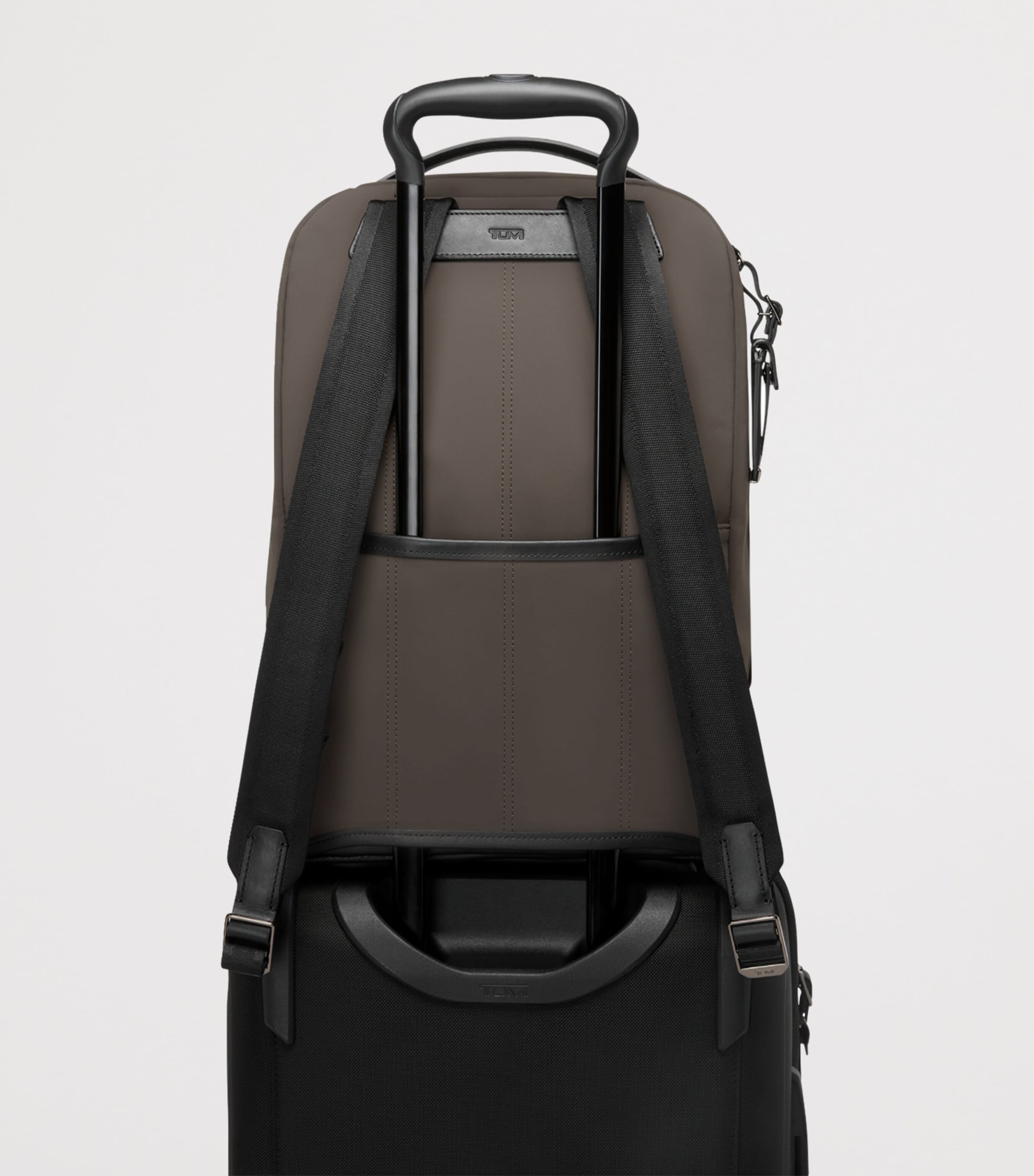 Tumi Leather Trim Bradner Backpack (42cm) Taupe Black Image 5