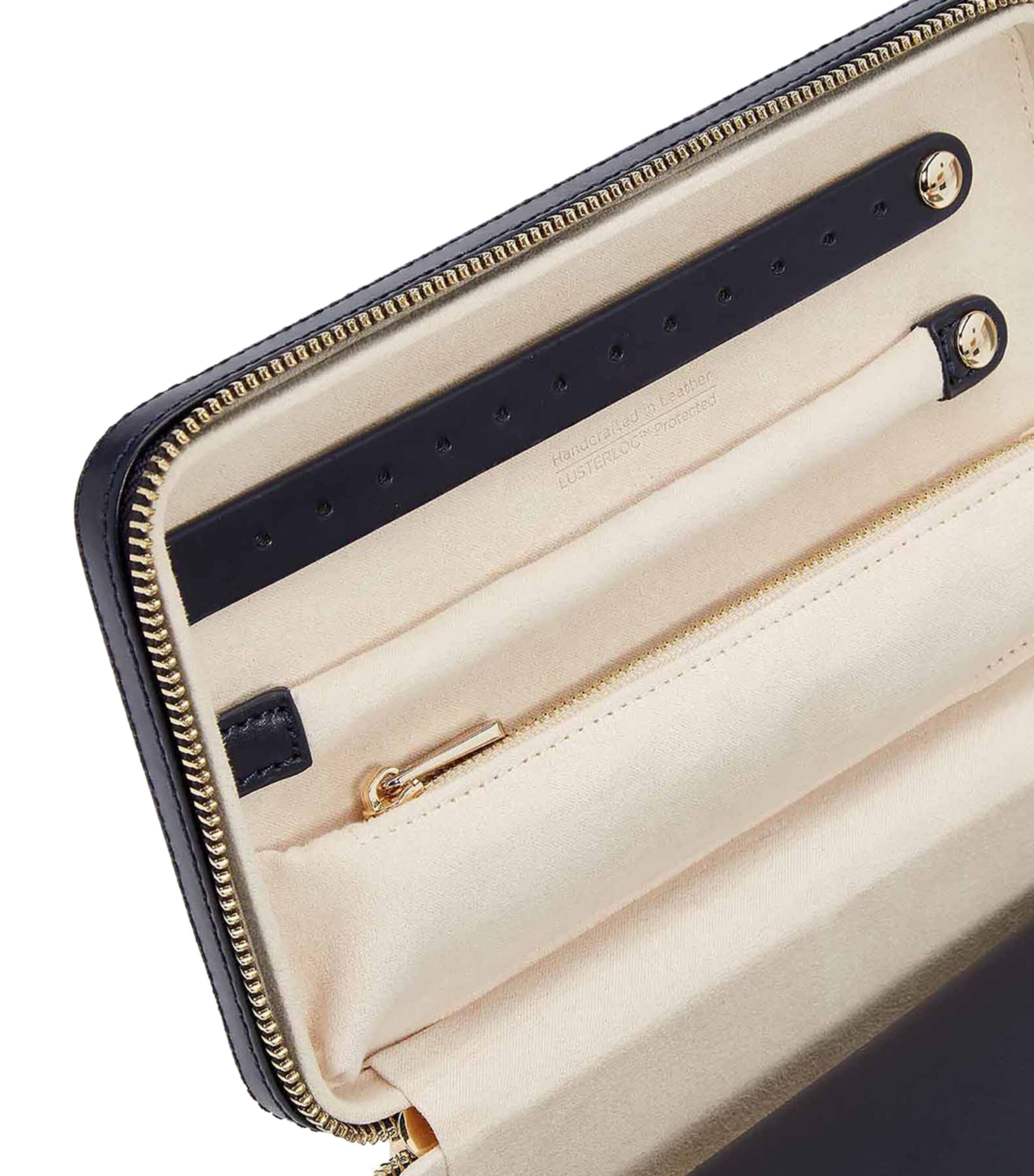 Medium Leather Maria Jewellery Case NAVY Image 5