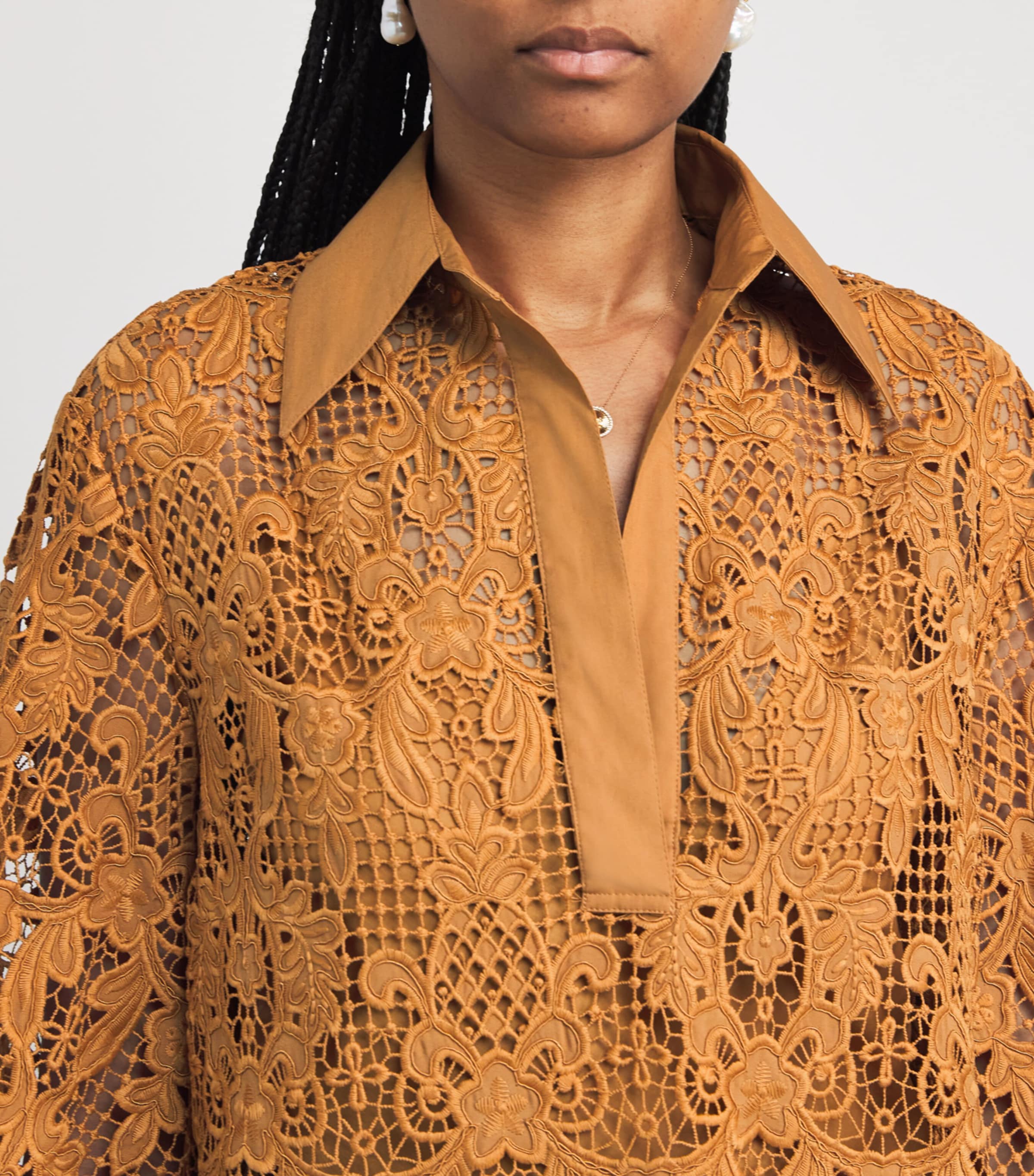 Tシャツ・カットソー ZIMMERMANN Women Tunic Tops 4183TS251IVOTPCL Beige Zimmermann Coco Lace Tunic Top | Neiman Marcus