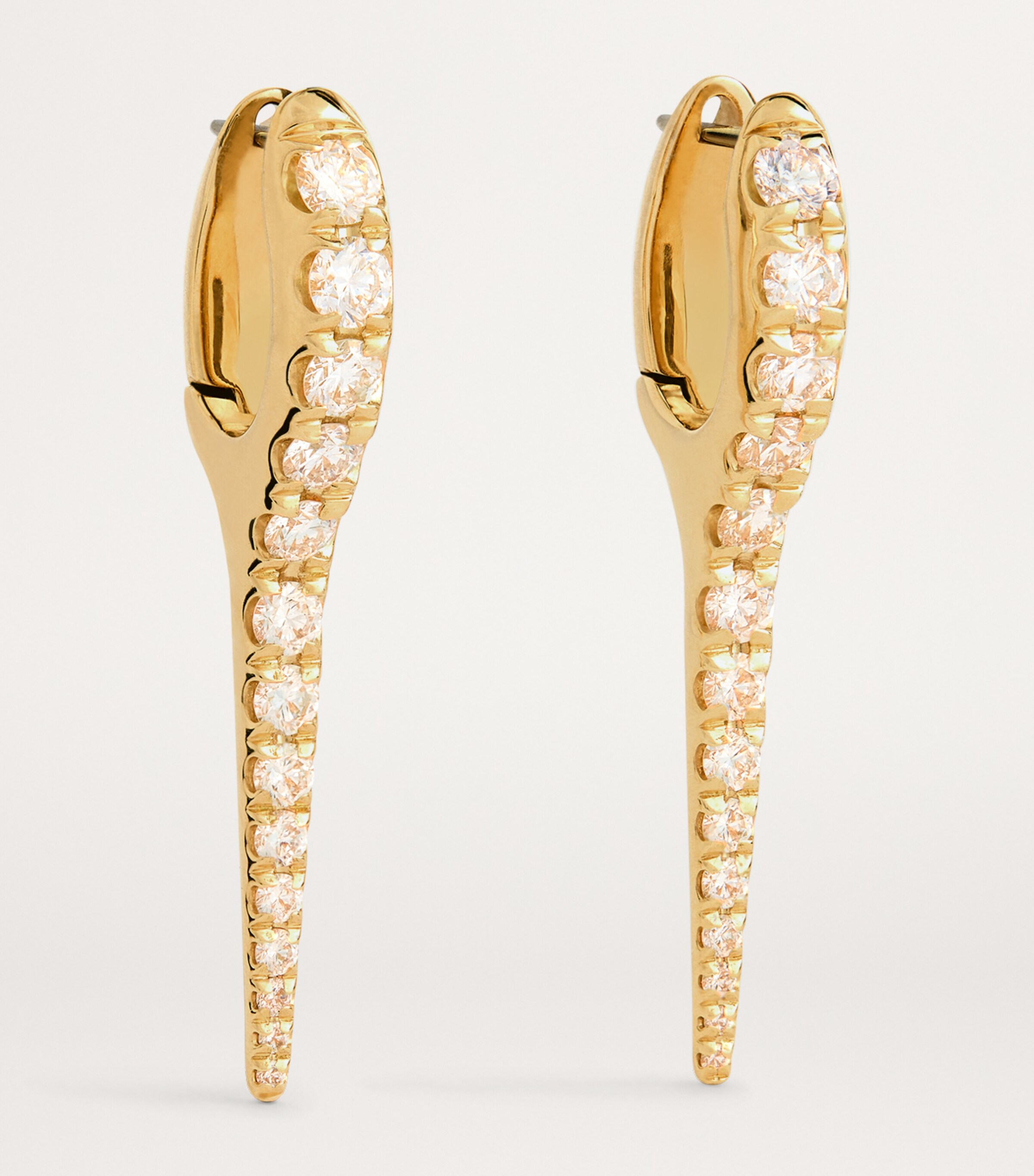 Melissa Kaye Yellow Gold and Diamond Lola Neeedle Earrings Yellow Gold Image 3
