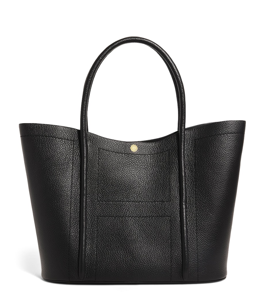 Large Leather Rope Tote Bag BLACK Image 1