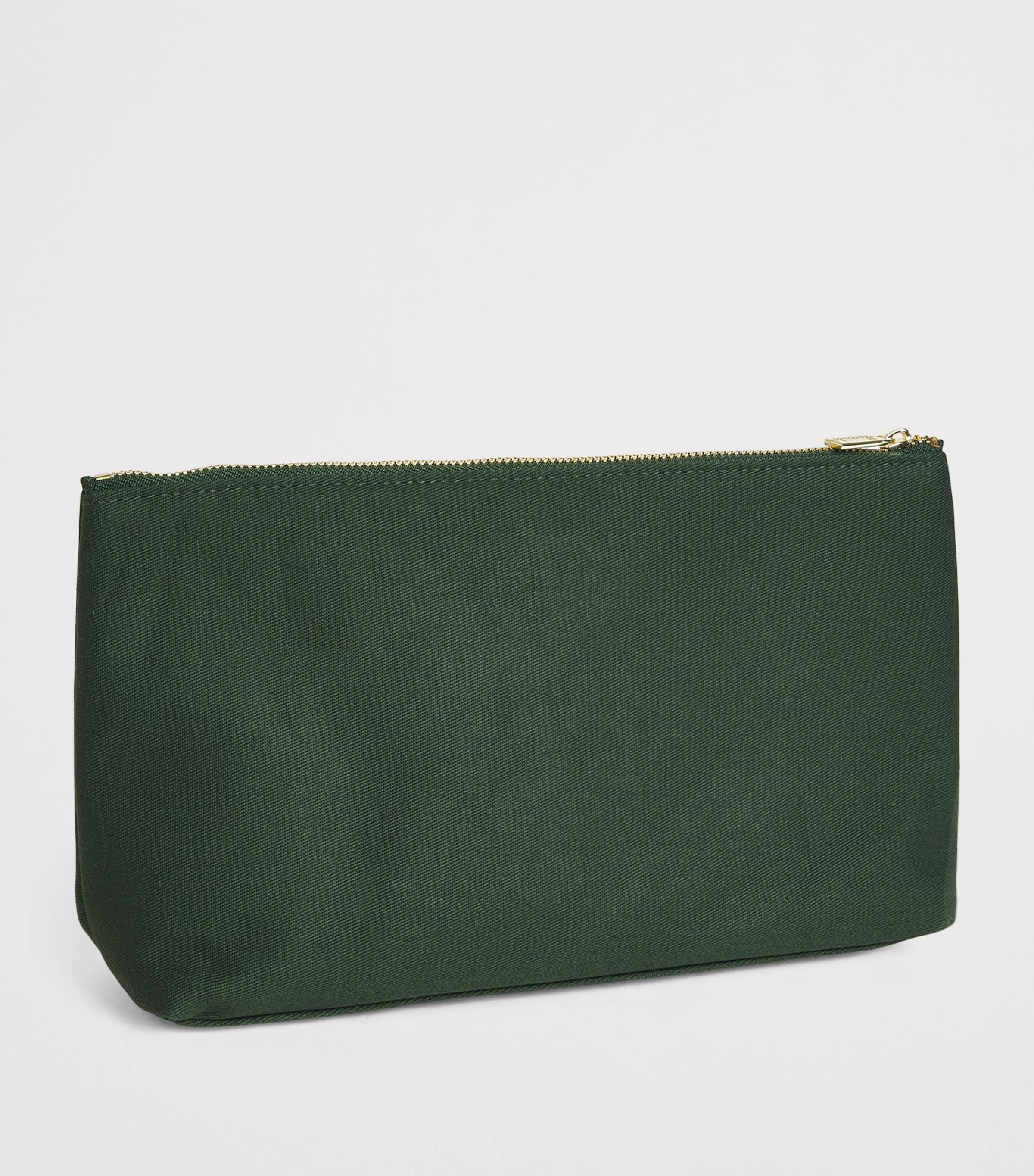 Harrods Zipped Logo Cosmetic Bag Harrods Green Image 2