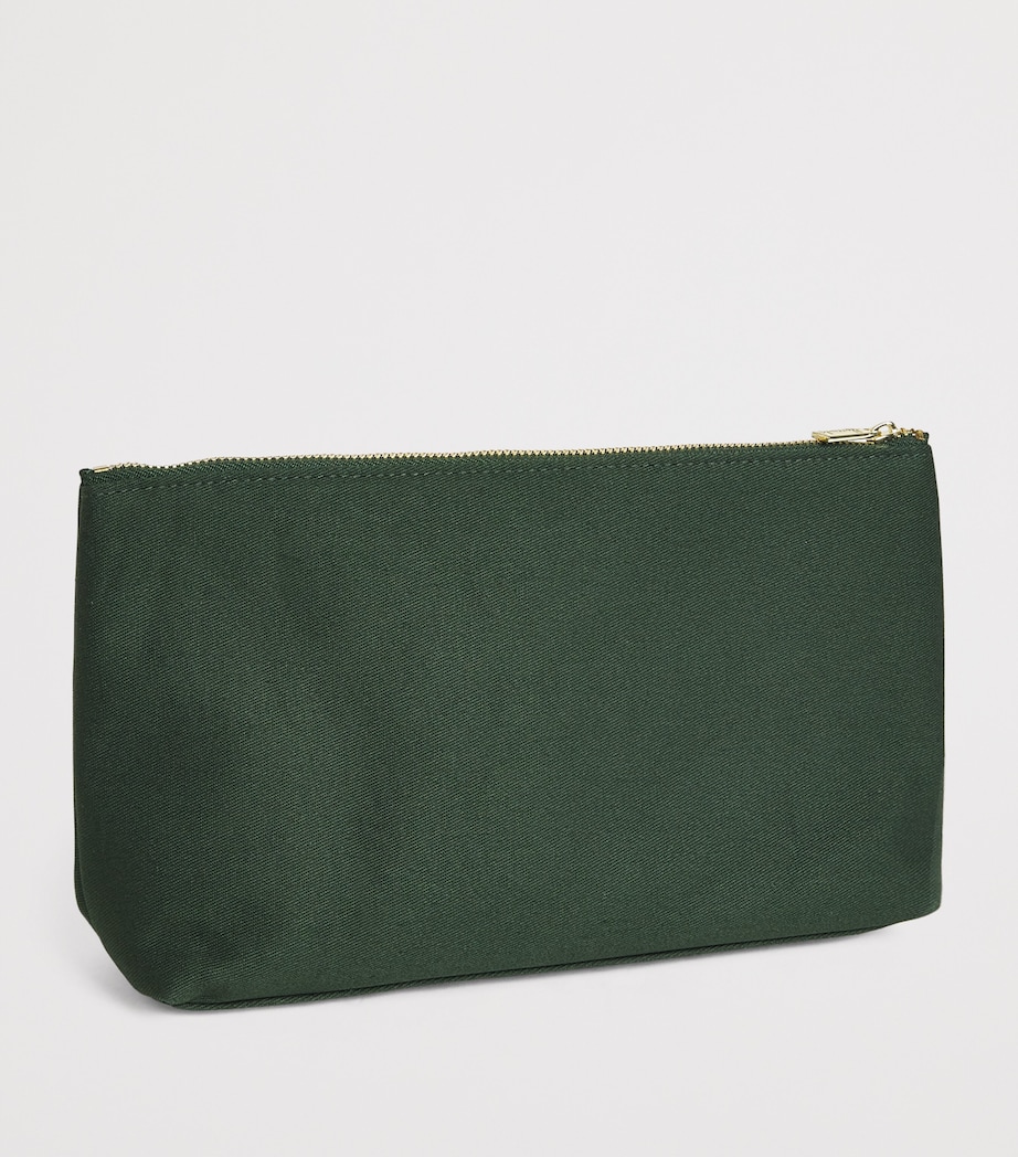 Zipped Logo Cosmetic Bag HARRODS GREEN Image 2