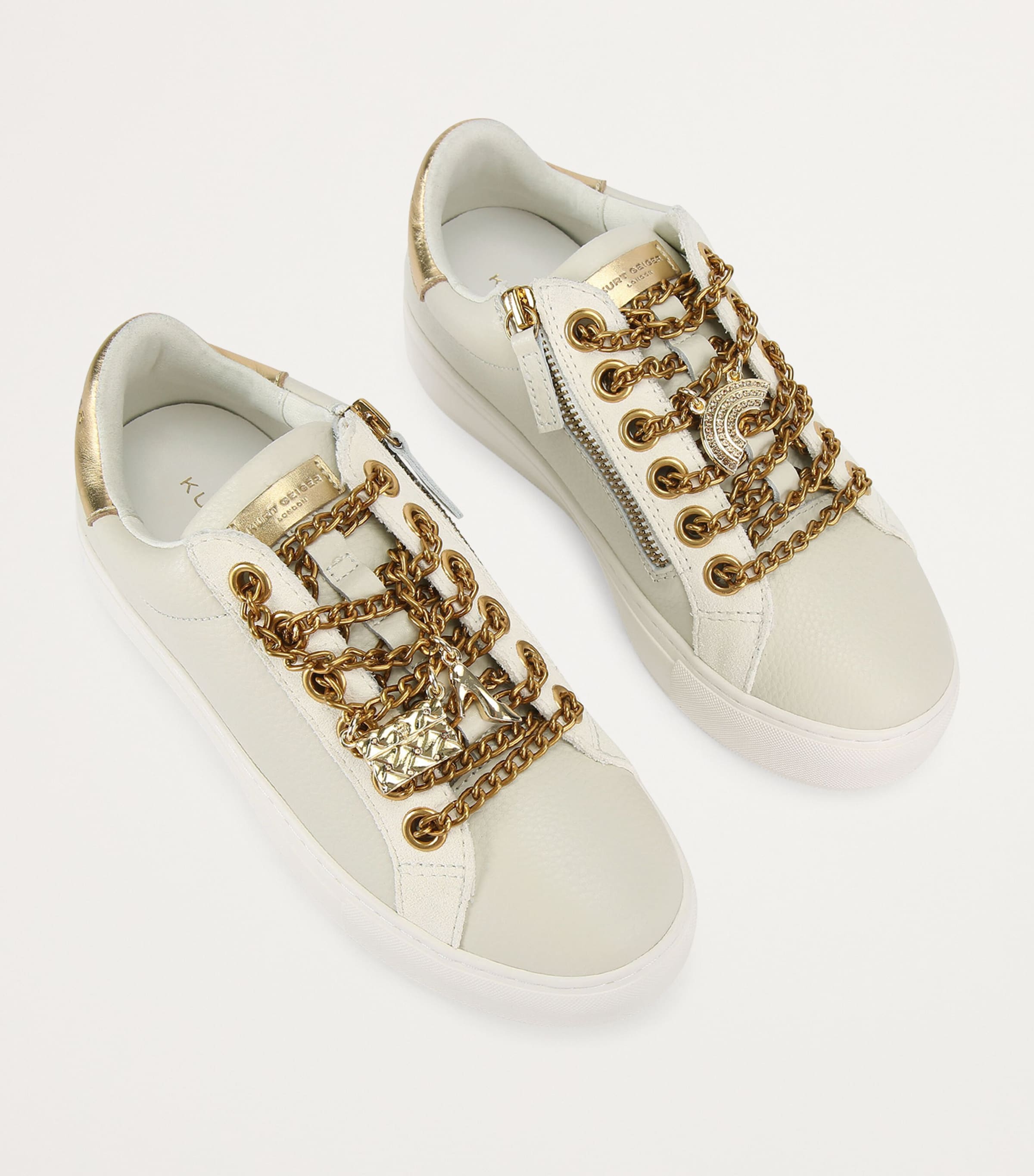 Kurt Geiger London Chain-Detail Charm Laney Sneakers White/comb Image 3