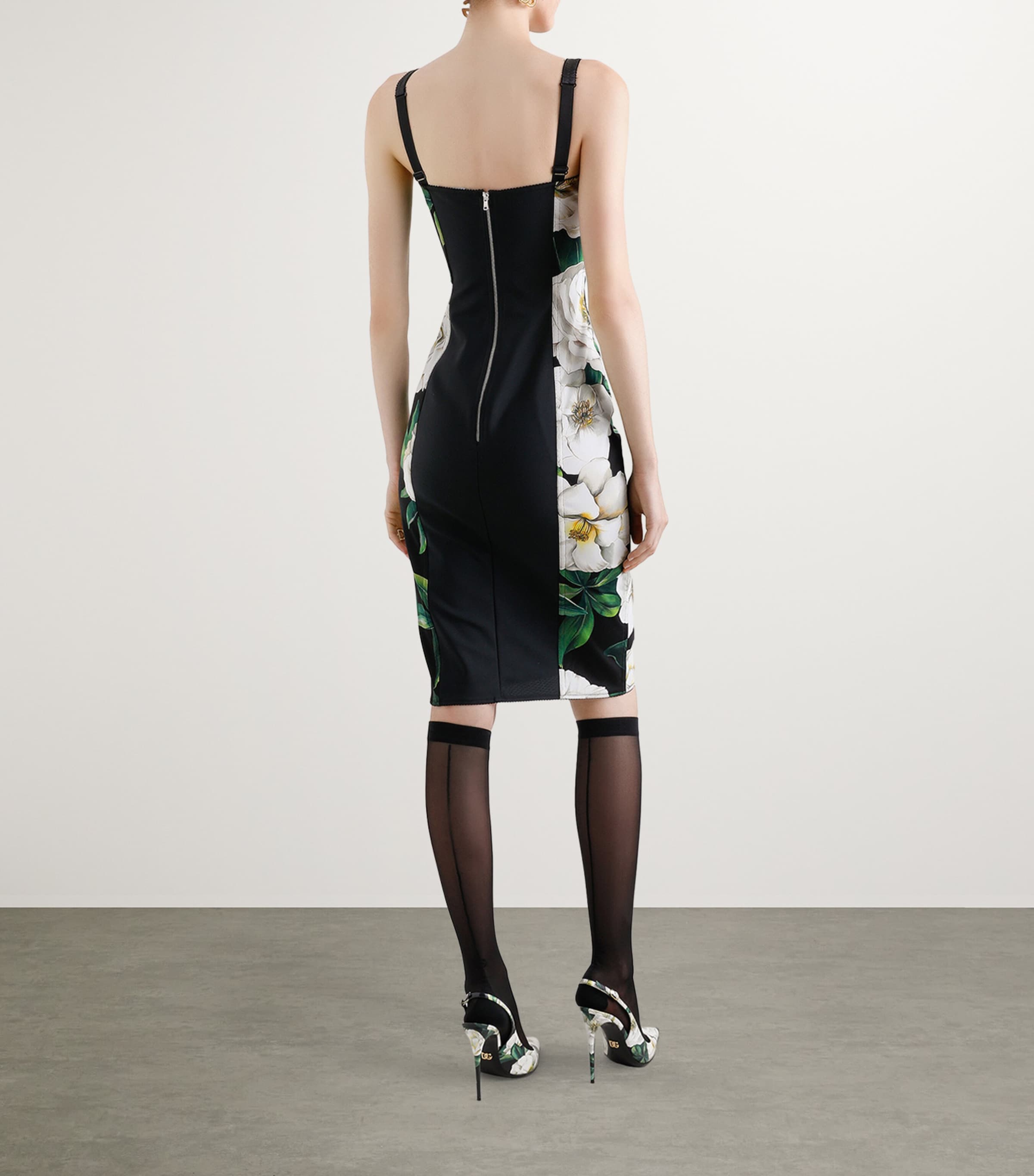 Silk-Blend Floral Midi Dress HN5JB-GARDENIA F.NER Image 5