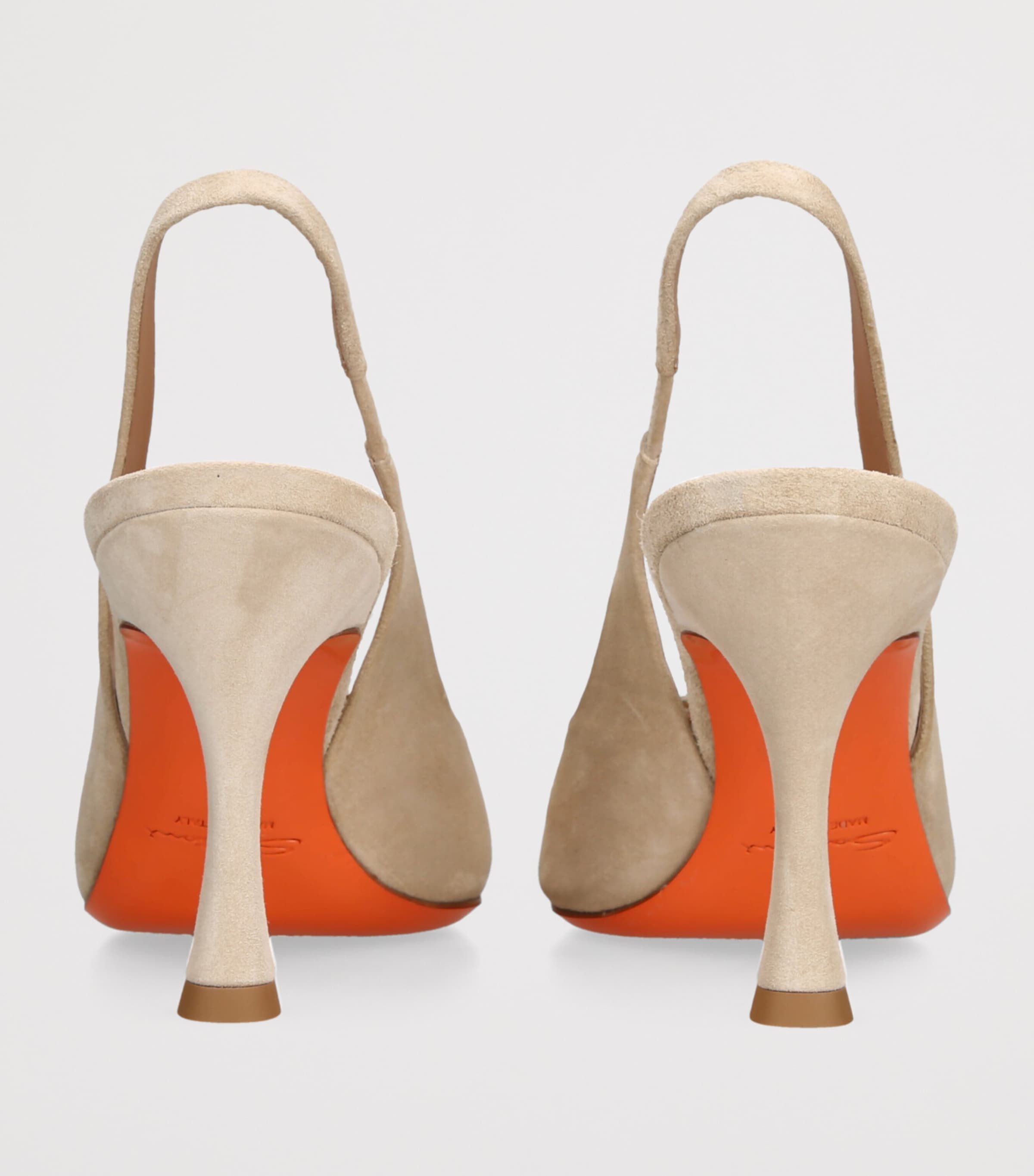 Santoni Suede Sabine Slingback Pumps 85 Beige Image 2