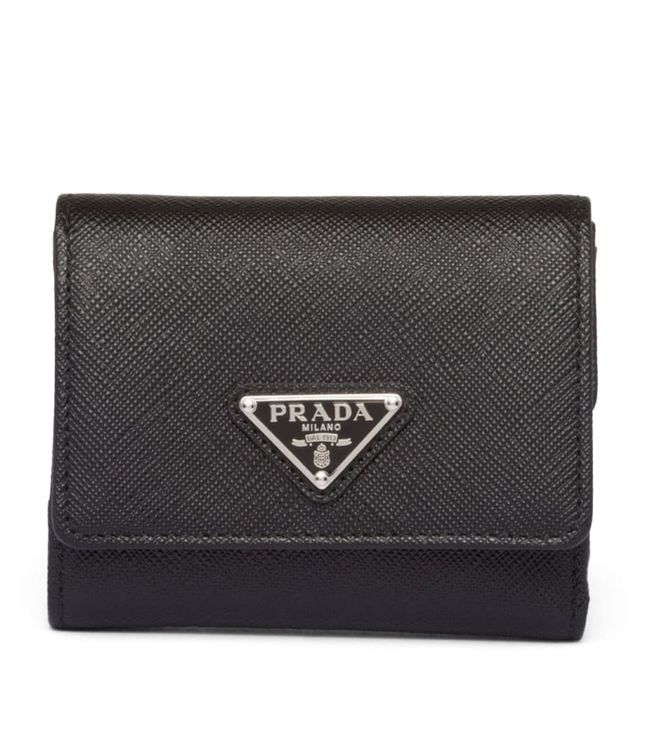 Prada Small Saffiano Leather Wallet Black Image 1