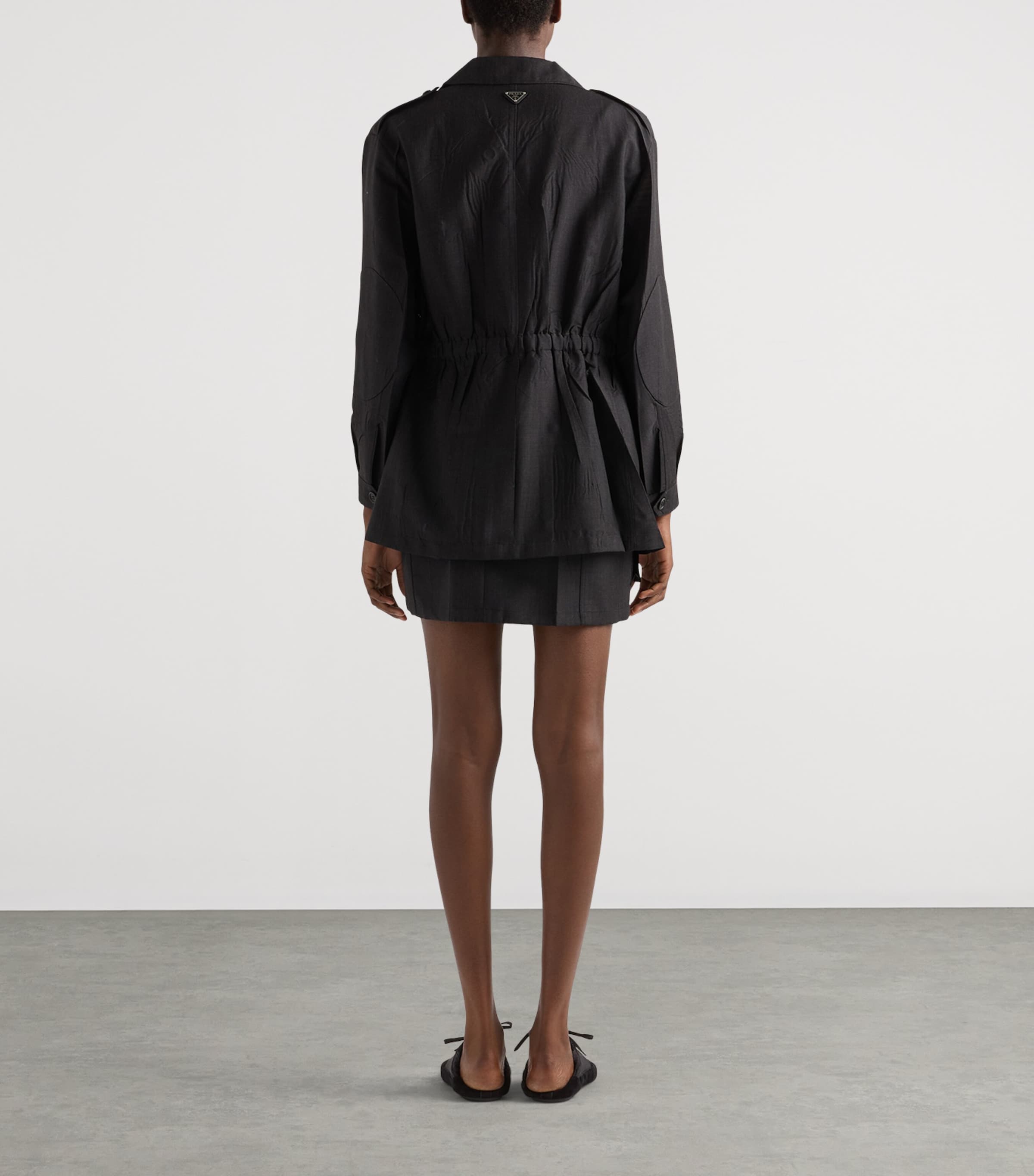 Prada Womens Mohair-Wool Mini Skirt Image 4