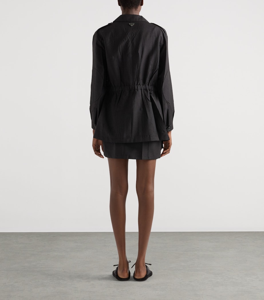 Prada Womens Mohair-Wool Mini Skirt Image 4