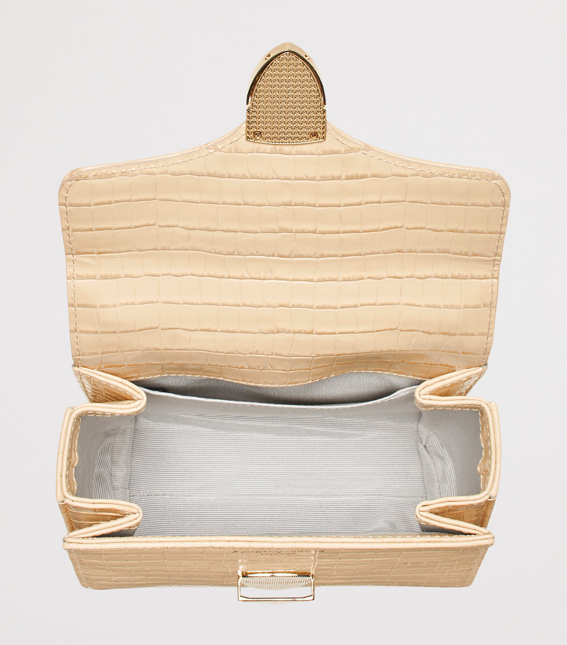 Aspinal Of London Mini Leather Mayfair Top-Handle Bag Buttermilk Image 6