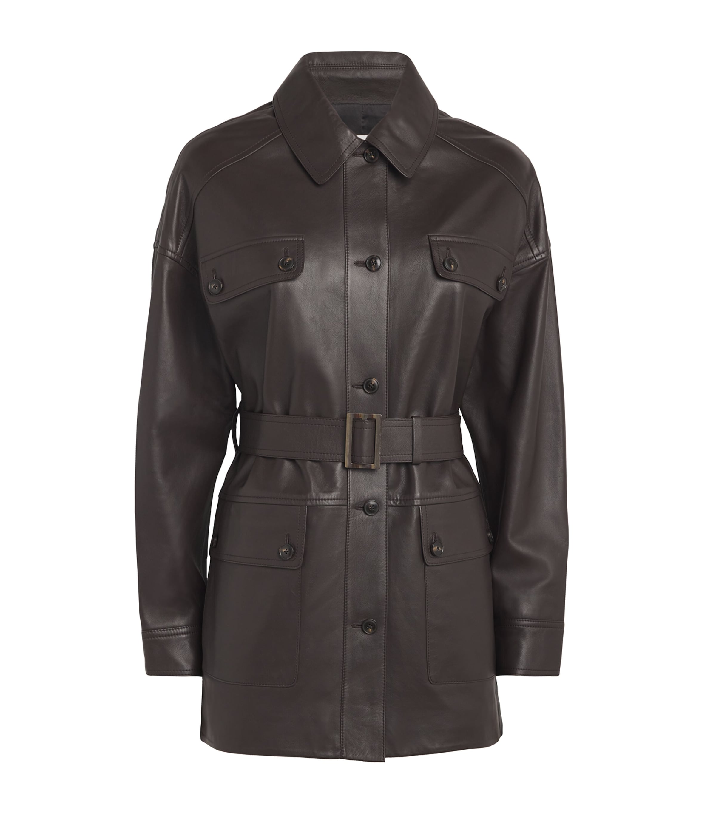 YVES SALOMON NAPPA LAMBSKIN SAFARI JACKET 