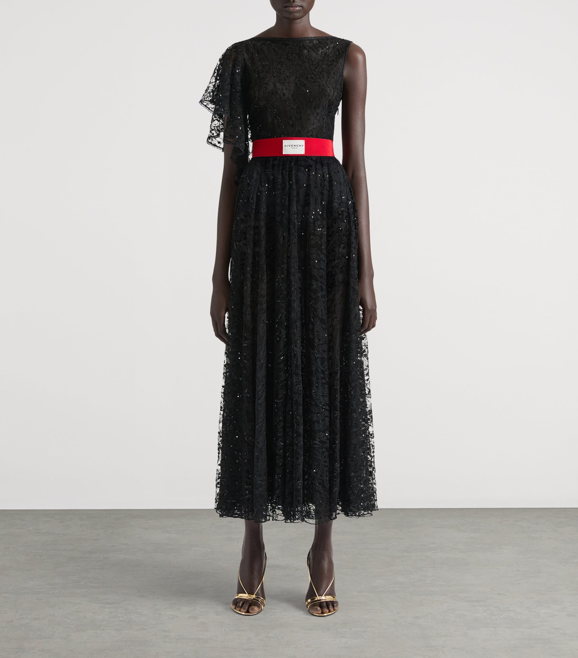 Lace Embroidered Maxi Dress BLACK Image 2