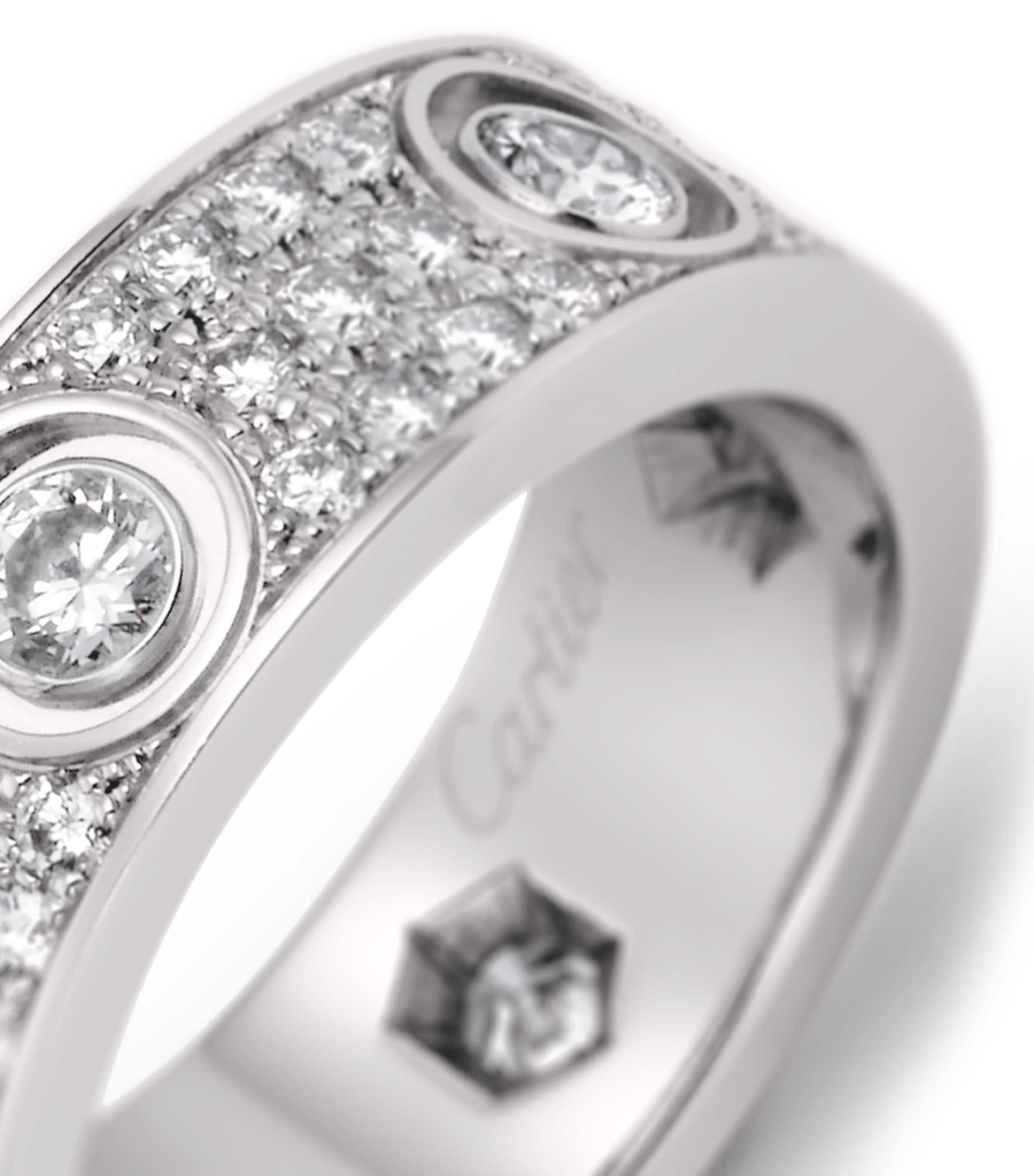 White Gold and Diamond LOVE Ring MULTI Image 5