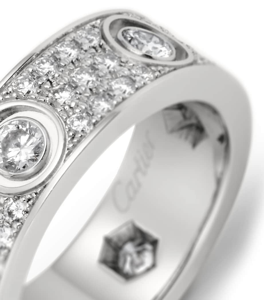 White Gold and Diamond LOVE Ring MULTI Image 5