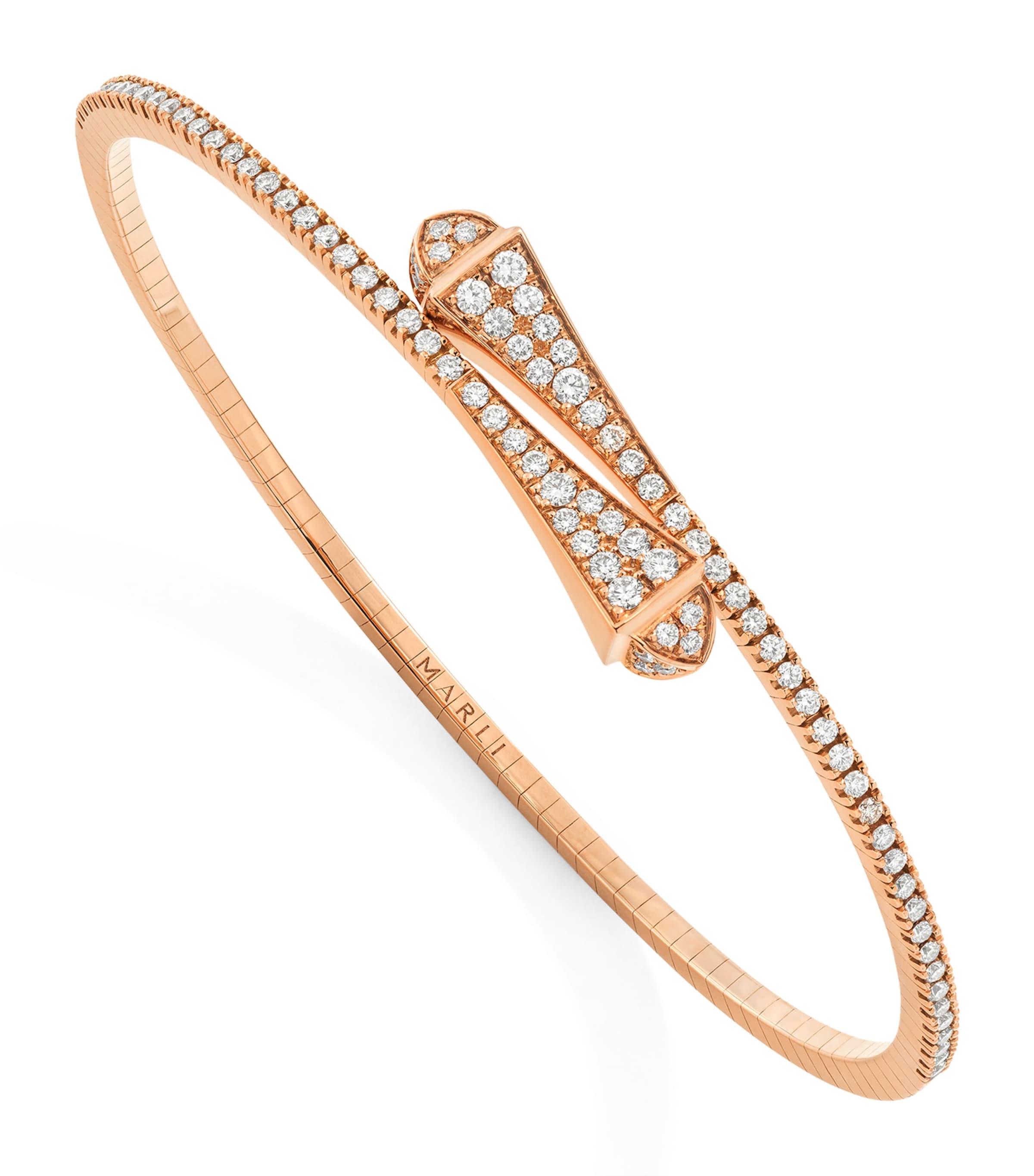 Marli New York Rose Gold And Diamond Cleo Slim Bracelet