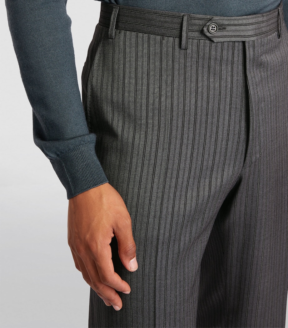 Canali Mens Wool Morning Suit Trousers Grey Image 6