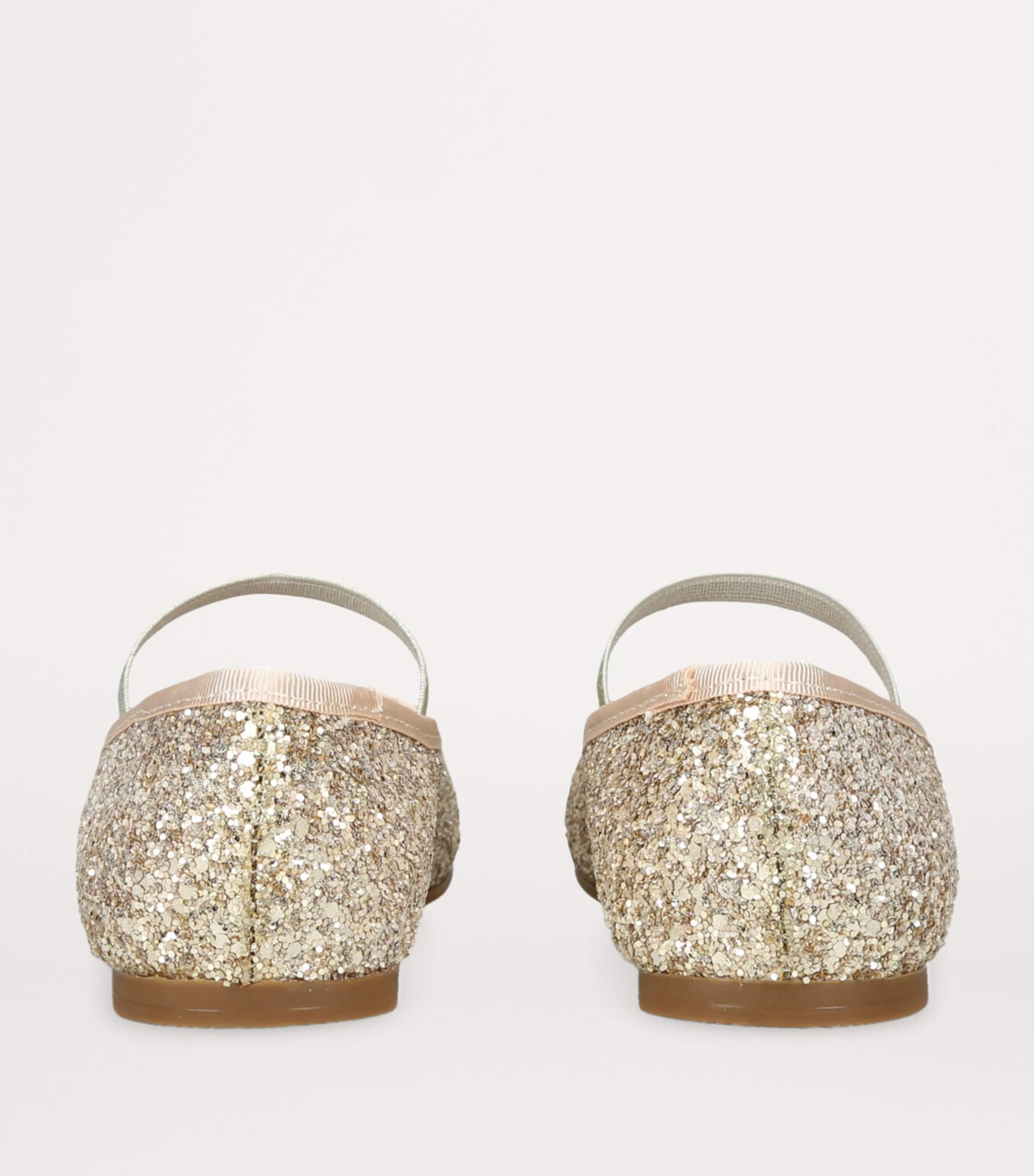 Leather Glitter Bug Ballet Flats SILVER Image 2