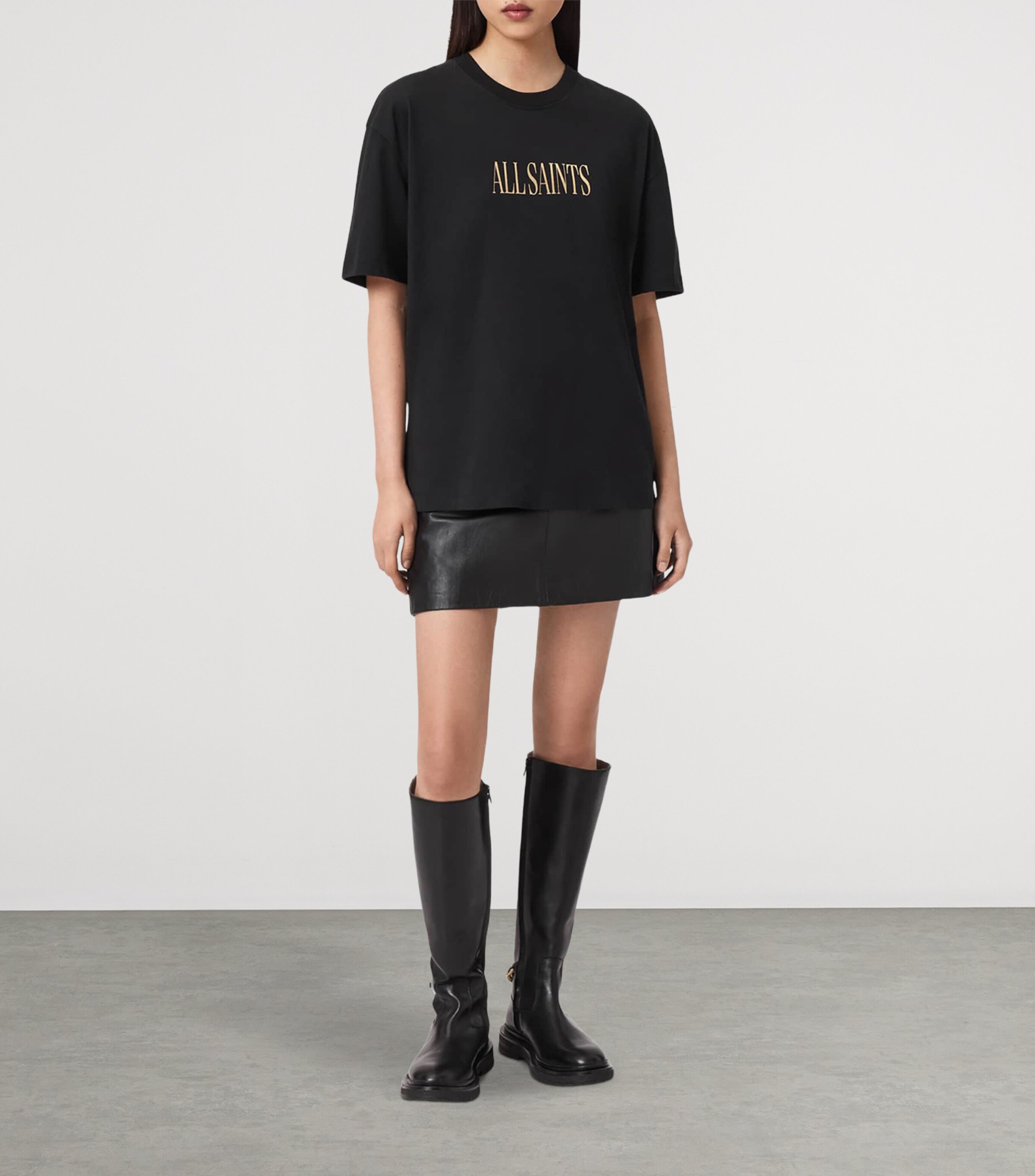 AllSaints Womens Organic Cotton Cora Etta T-Shirt Black Image 2