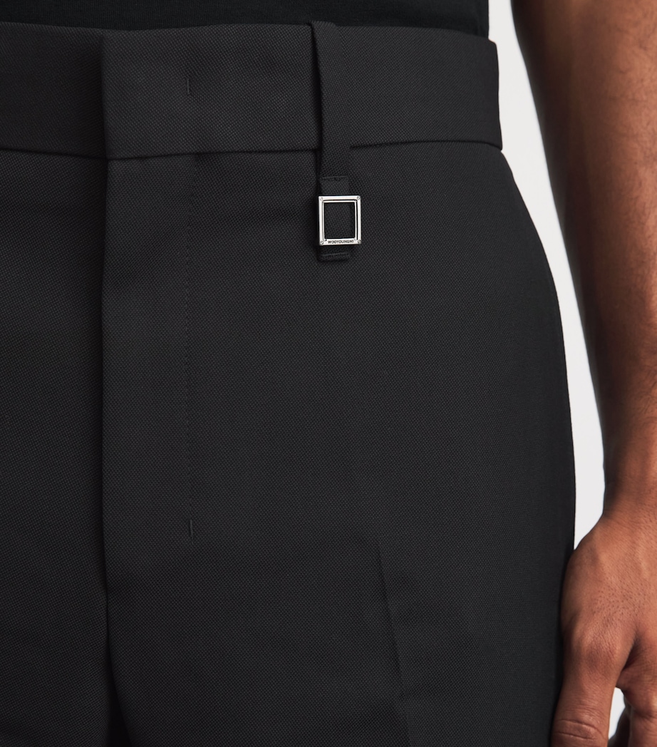 Wooyoungmi Mens Wool Straight Trousers Black Image 3