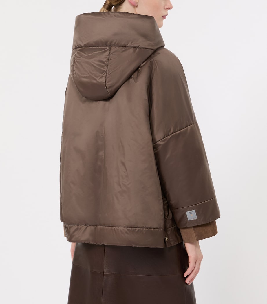 Max Mara Womens The Cube Hooded Jacket Brown Image 4