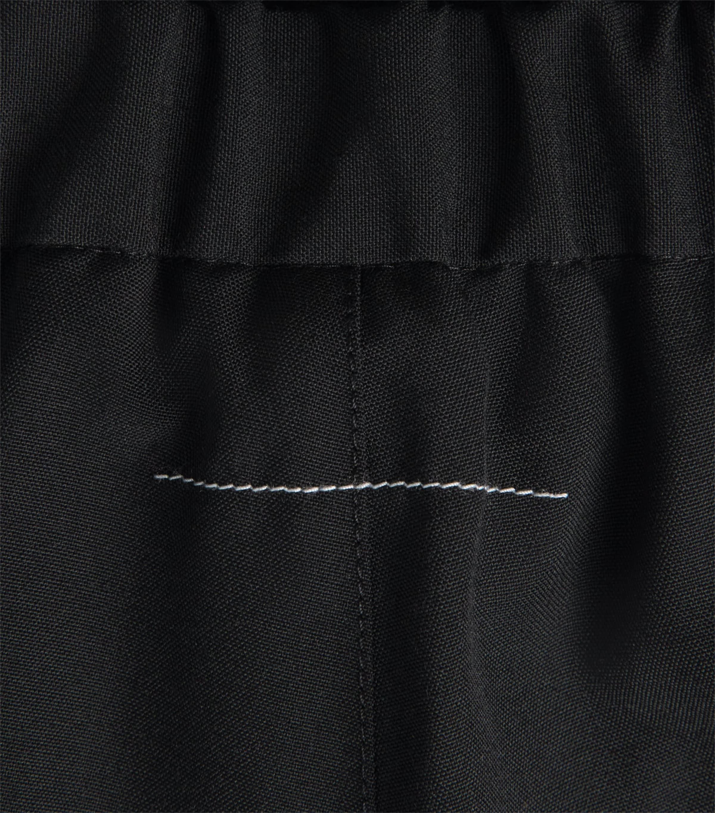 MM6 Maison Margiela Mens Cotton Pleated Drawstring Trousers Black Image 6