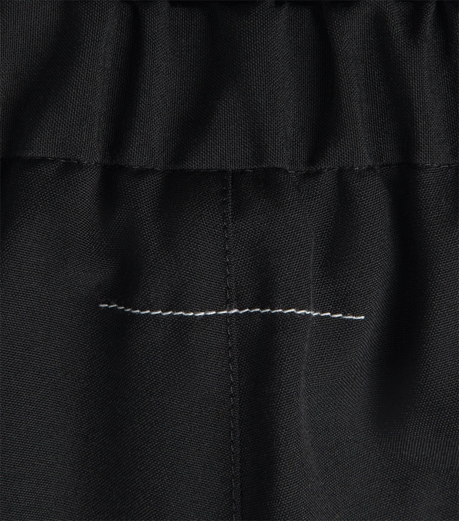 MM6 Maison Margiela Mens Cotton Pleated Drawstring Trousers Black Image 6