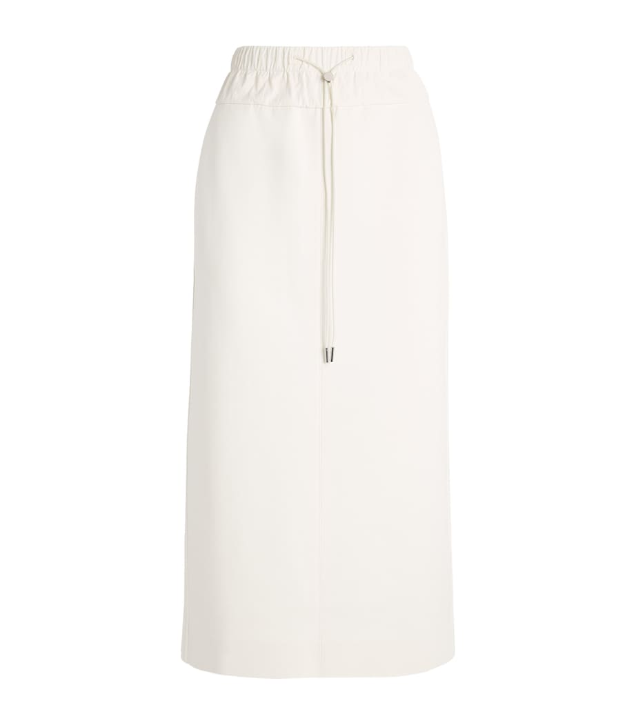 Cotton-Blend Jersey and Canvas Midi Skirt WHITE Image 1