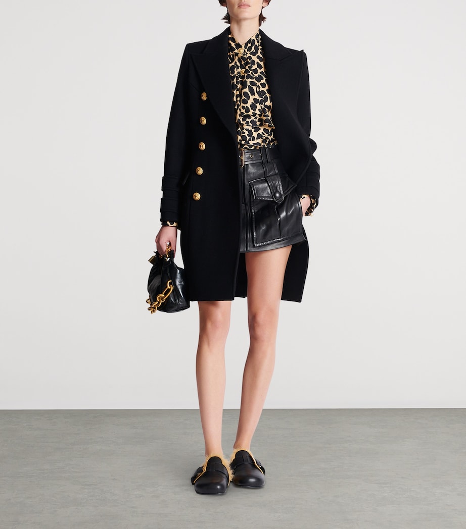 Silk Leopard Ruffled Shirt GBA BEIGE/NOIR Image 6