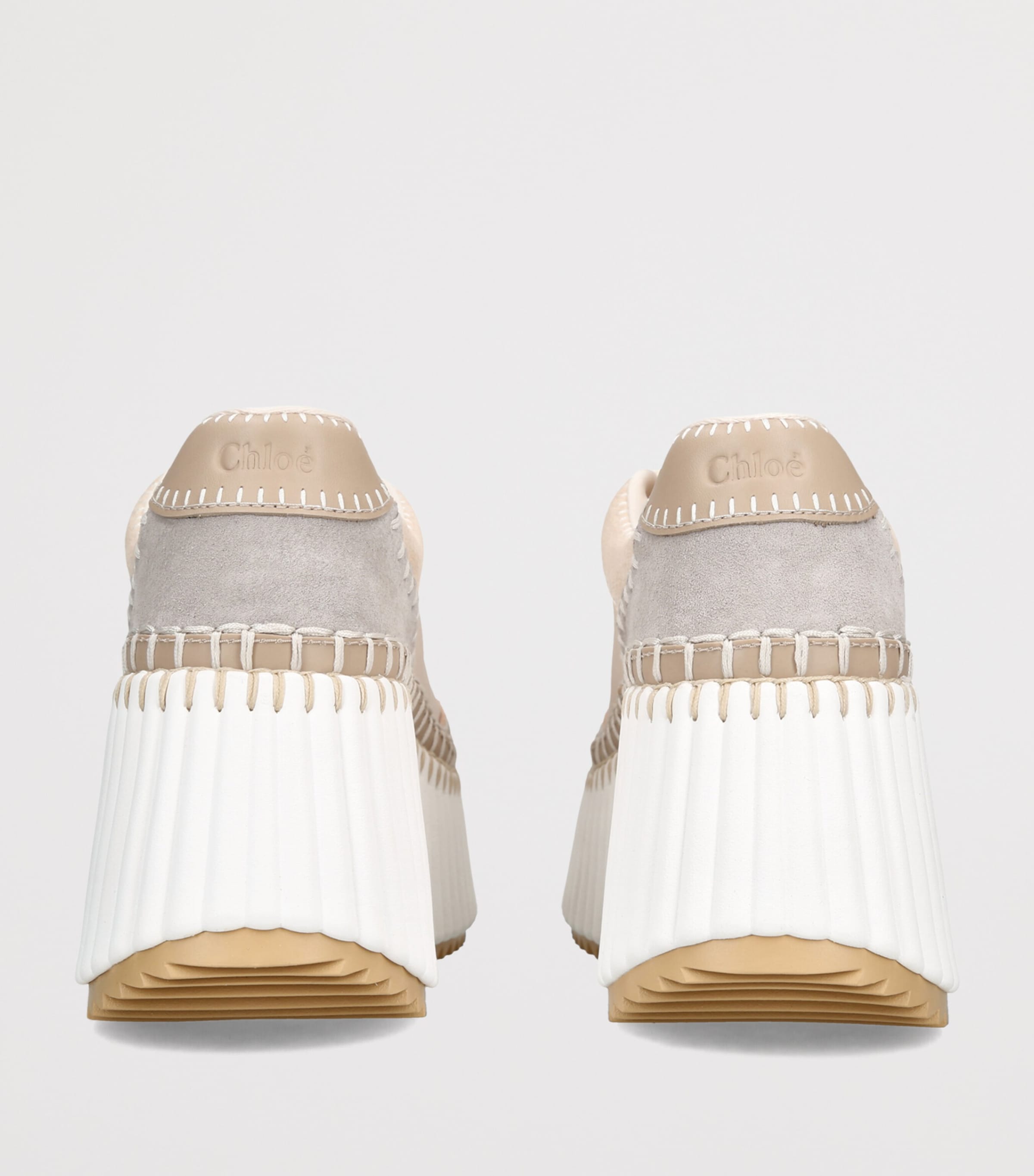 Chloé Leather Nama Runner Platform Sneakers Grey/other Image 4