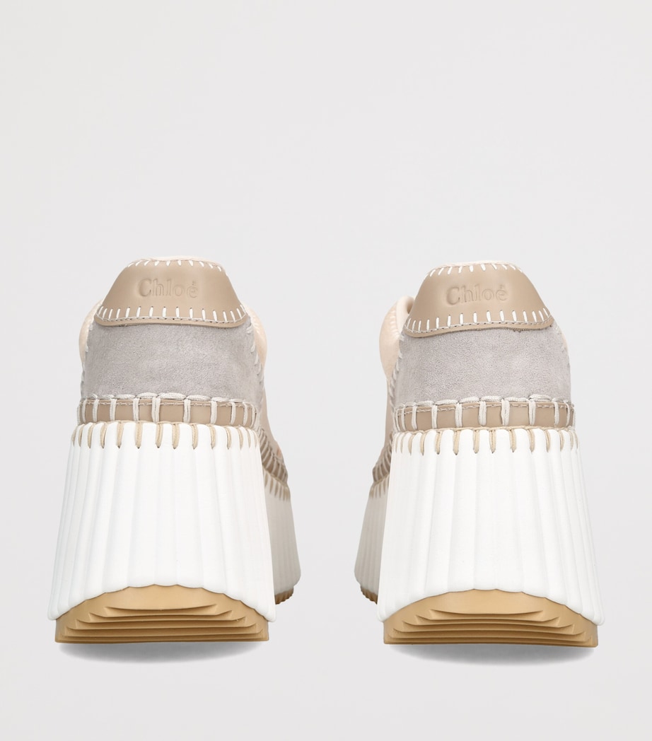Chloé Leather Nama Runner Platform Sneakers Grey/other Image 4