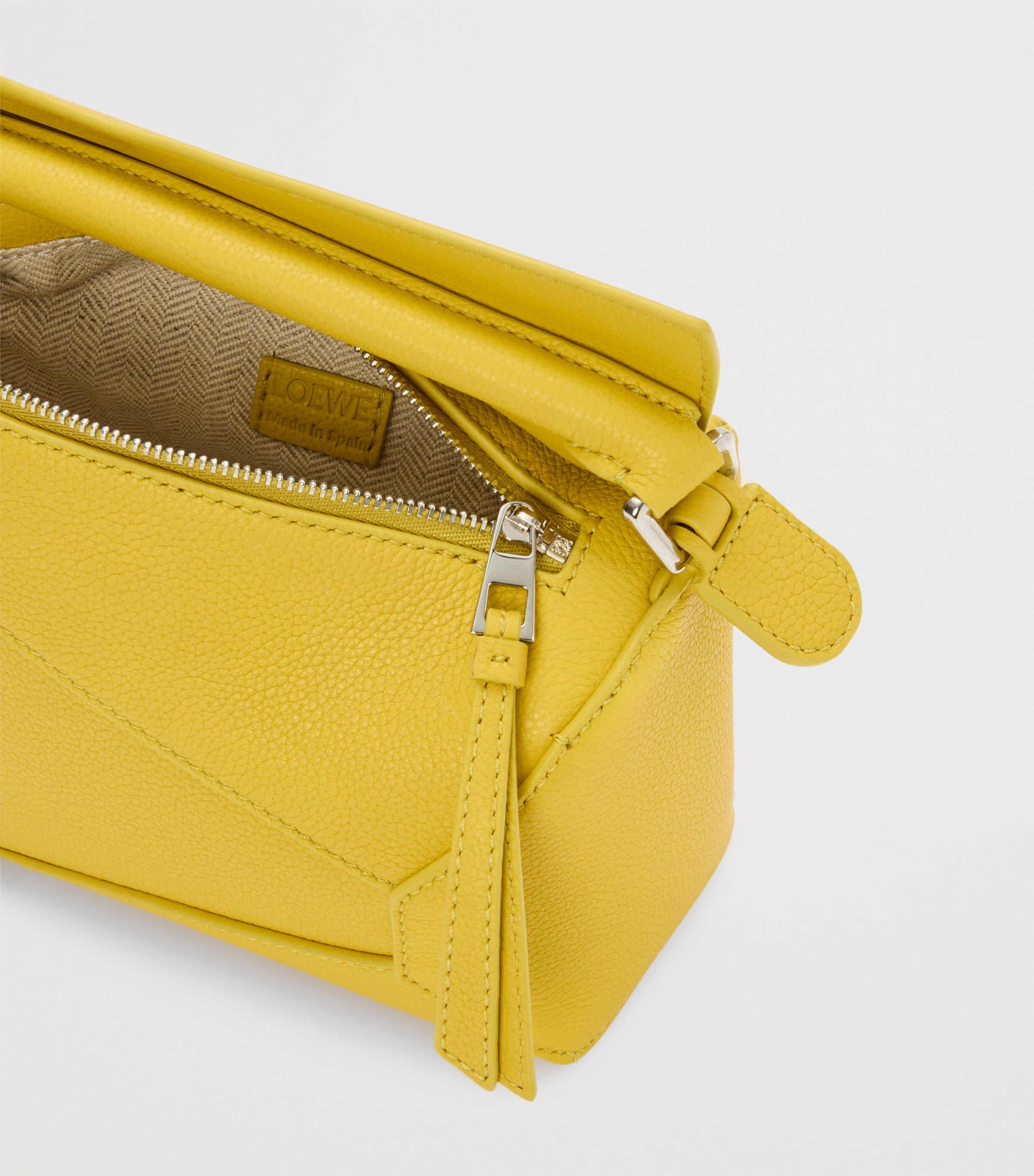 Mini Leather Puzzle Edge Top-Handle Bag DANDELION Image 5