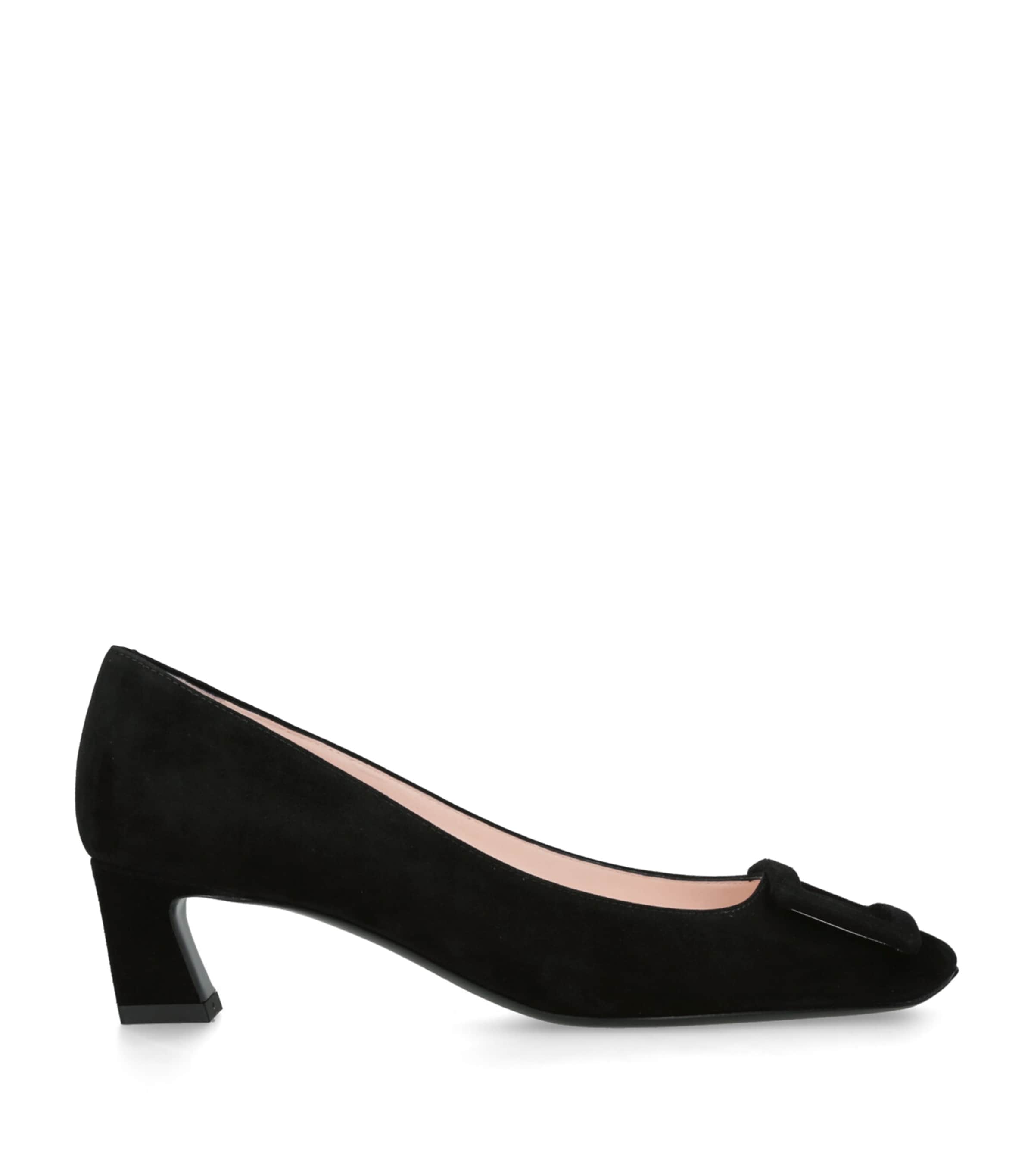 Roger Vivier Suede Belle Vivier Trompette Pumps 45 In Black