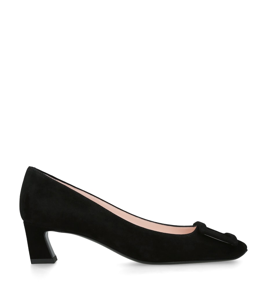 Suede Belle Vivier Trompette Pumps 45 BLACK Image 1