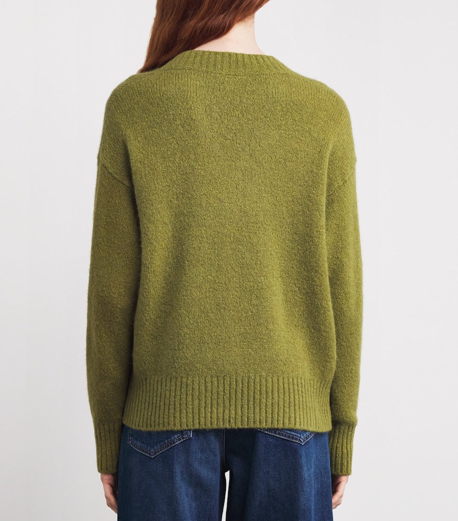 V-Neck Sweater OLIVE GREEN Image 4