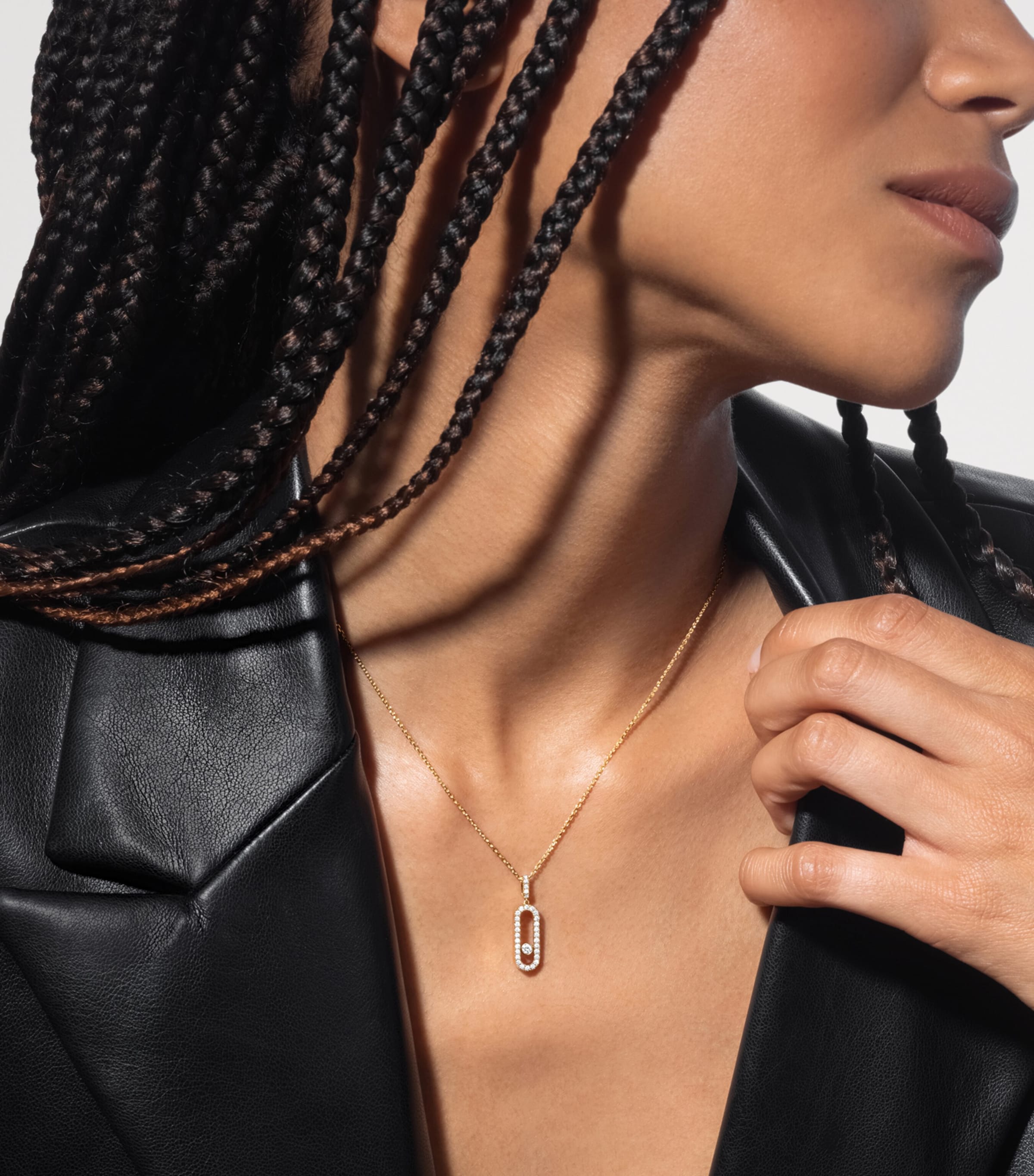 Messika Move Uno Yellow Gold and Diamond Pendant Necklace Yellow Gold Image 2