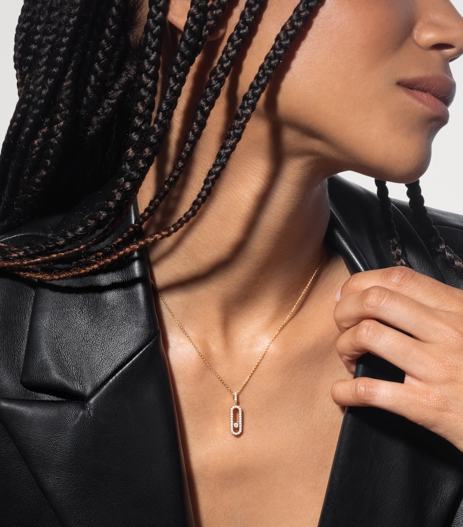 Messika Move Uno Yellow Gold and Diamond Pendant Necklace Yellow Gold Image 2