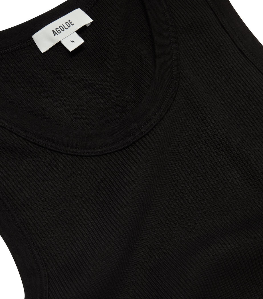 Ribbed Poppy Tank Top BLACK Image 2