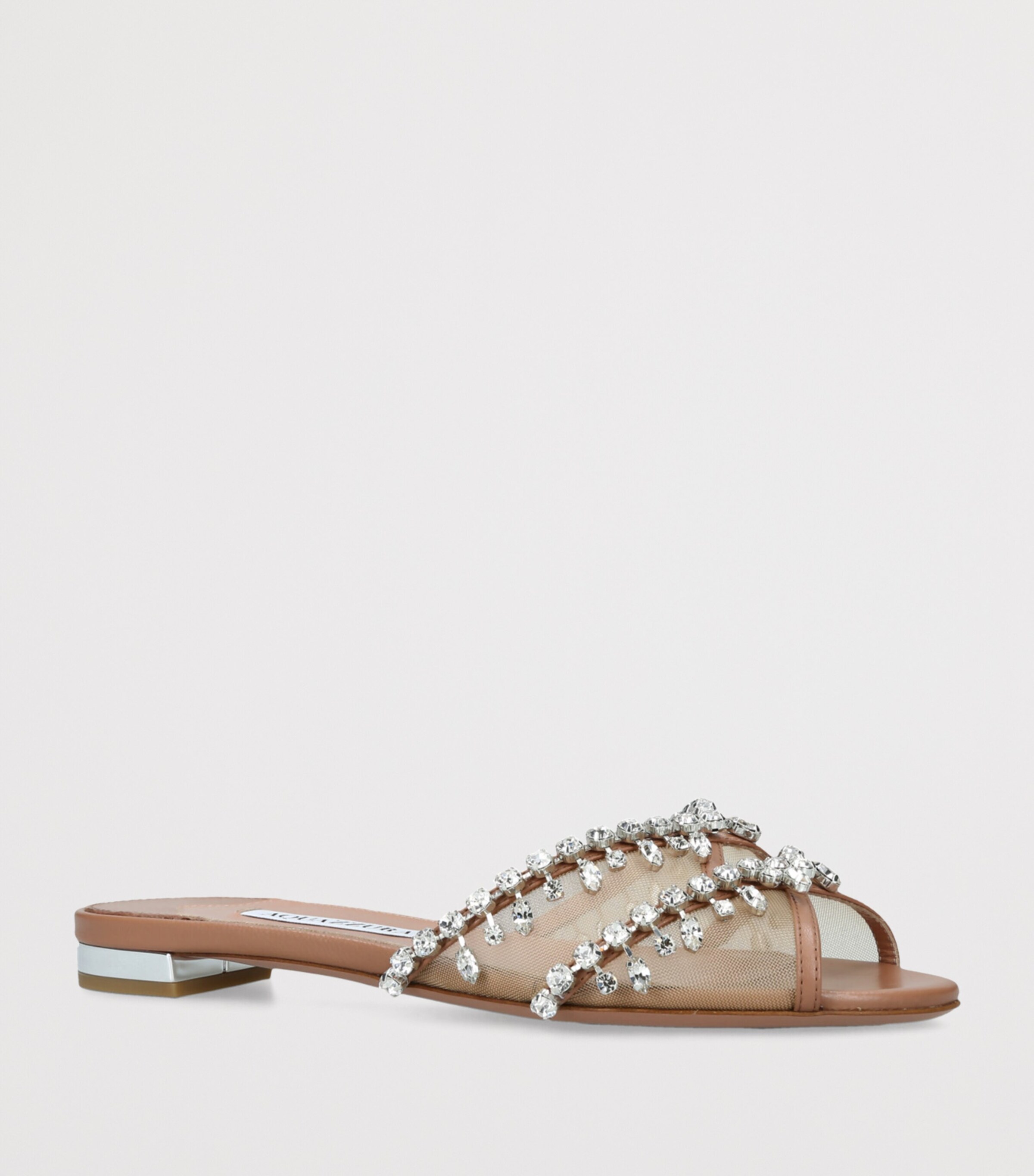 Aquazzura Crystal-Embellished Temptation Sandals Pale Pink Image 3