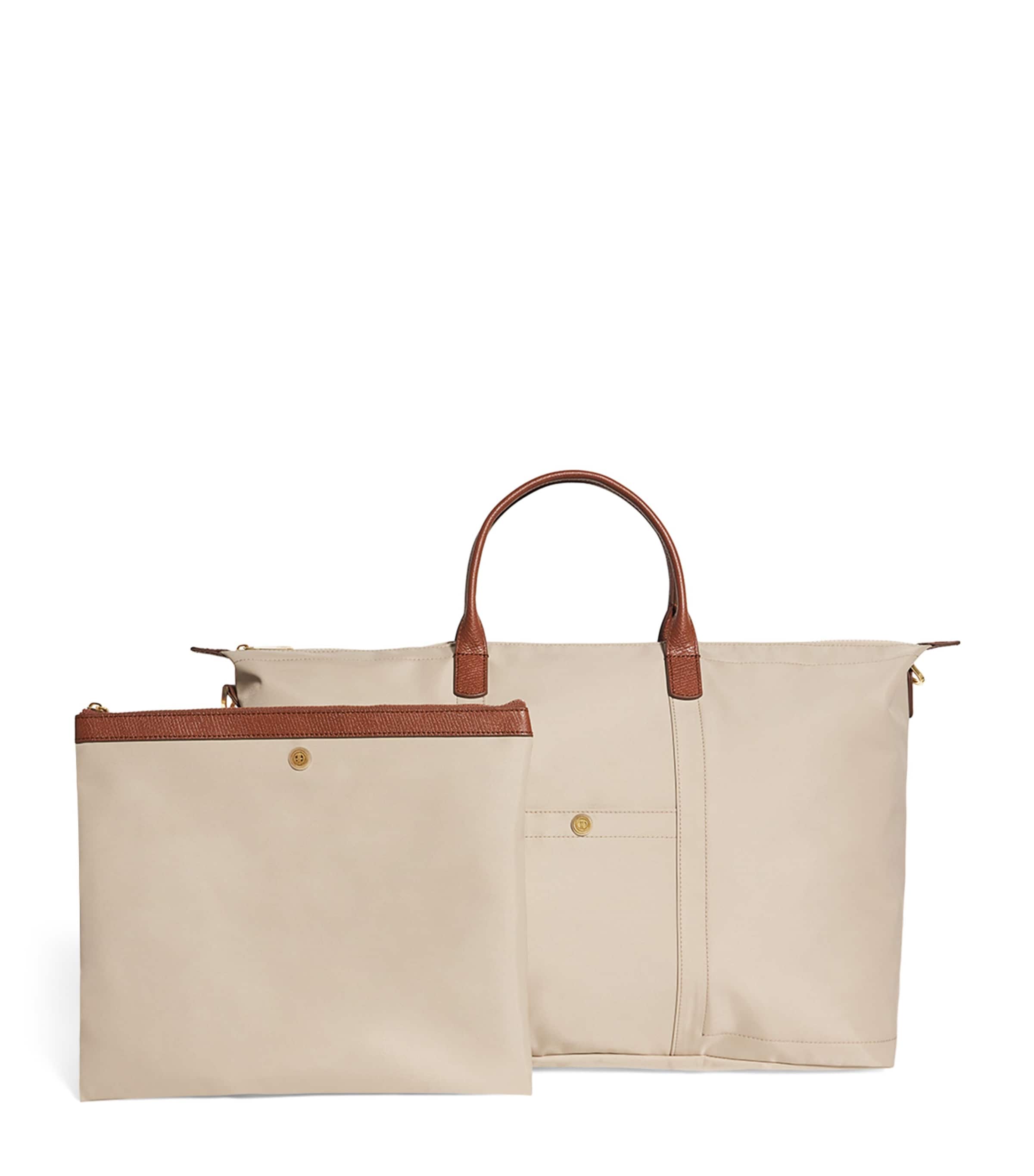 Harrods Nylon Overnight Tote Bag Neutral