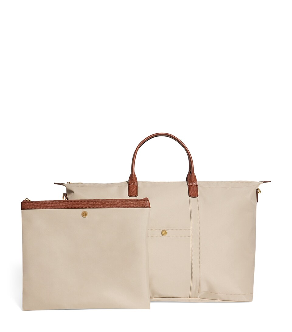 Harrods Nylon Overnight Tote Bag Neutral