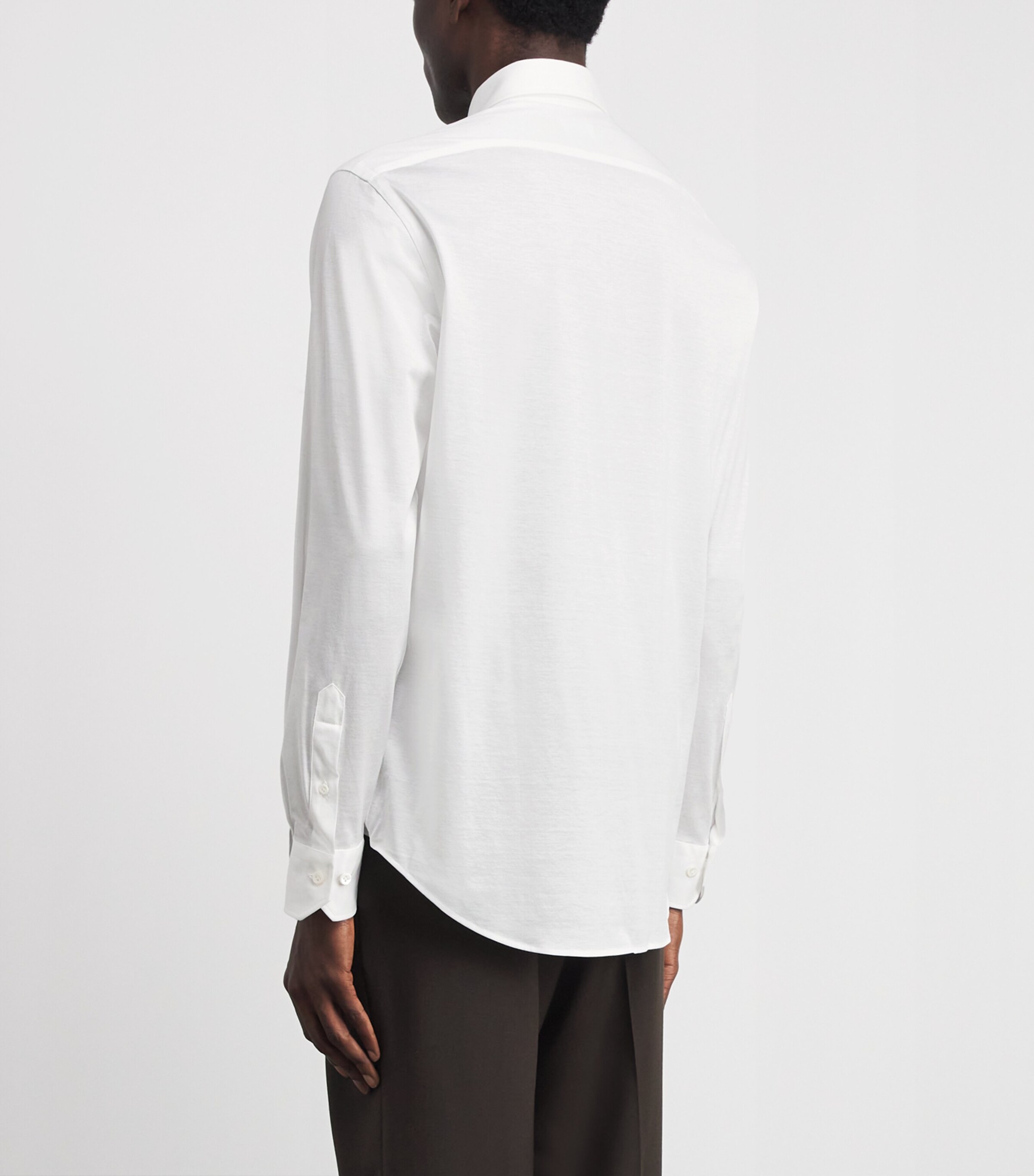 Pal Zileri Mens Cotton Jersey Shirt White Image 5