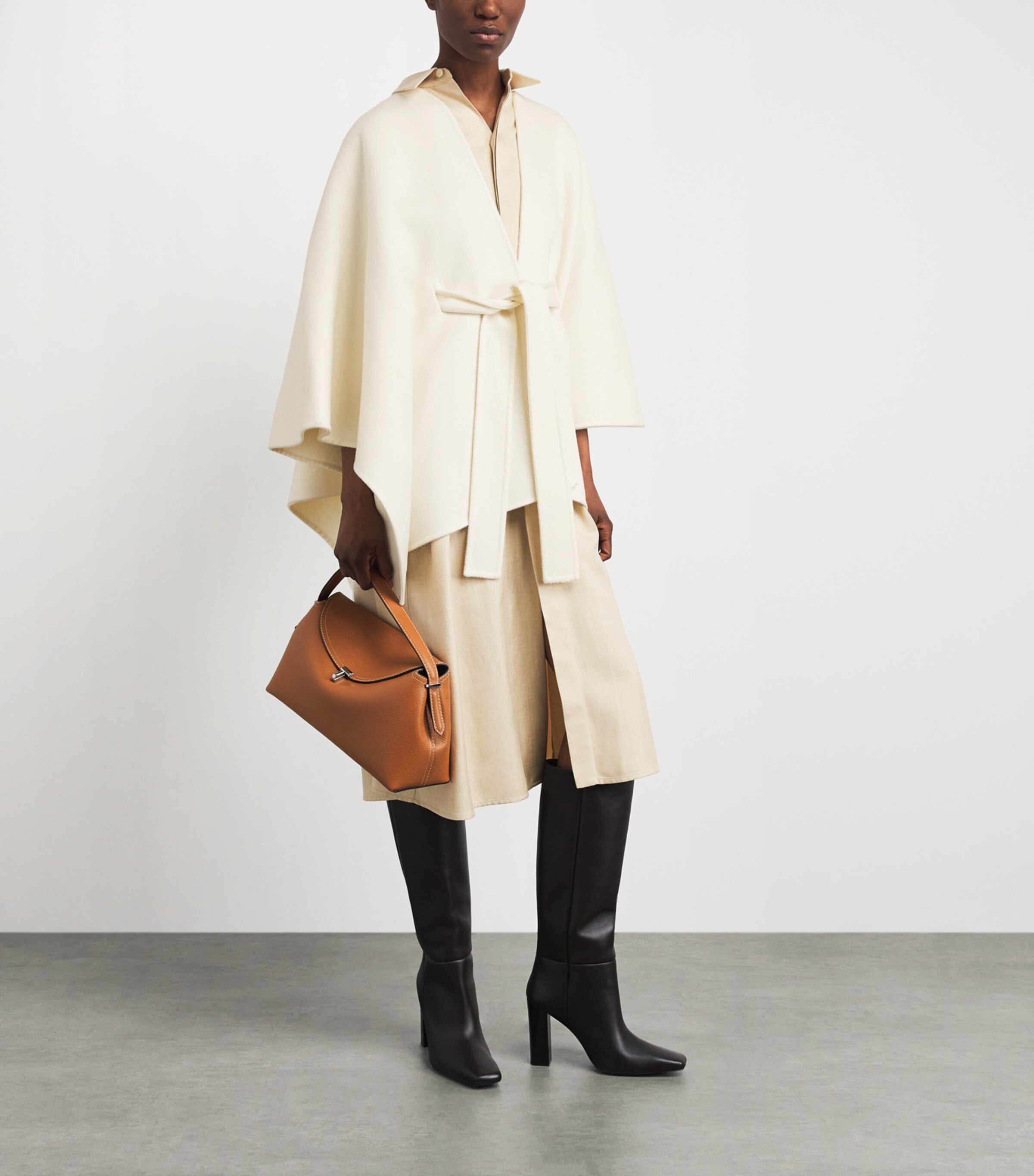 Colombo Womens Cashmere Belted Cape Image 2