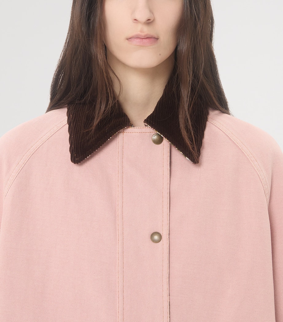 Cotton-Linen Denim Barn Jacket O45 Image 7