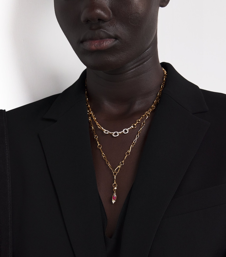 Yellow Gold, Ruby and Diamond July Charm YELLOW GOLD Image 2