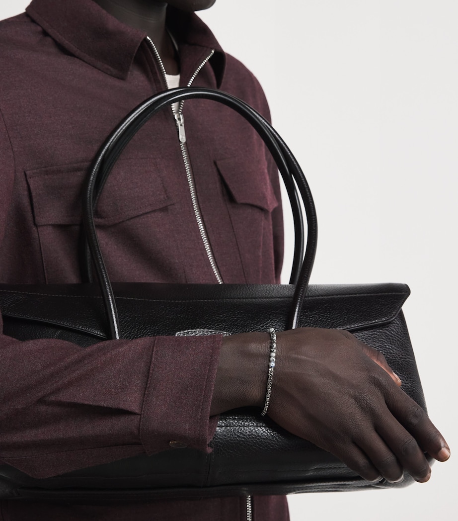 Sterling Silver and Obsidian Sennit Box Evil Eye Bracelet BLACK Image 5