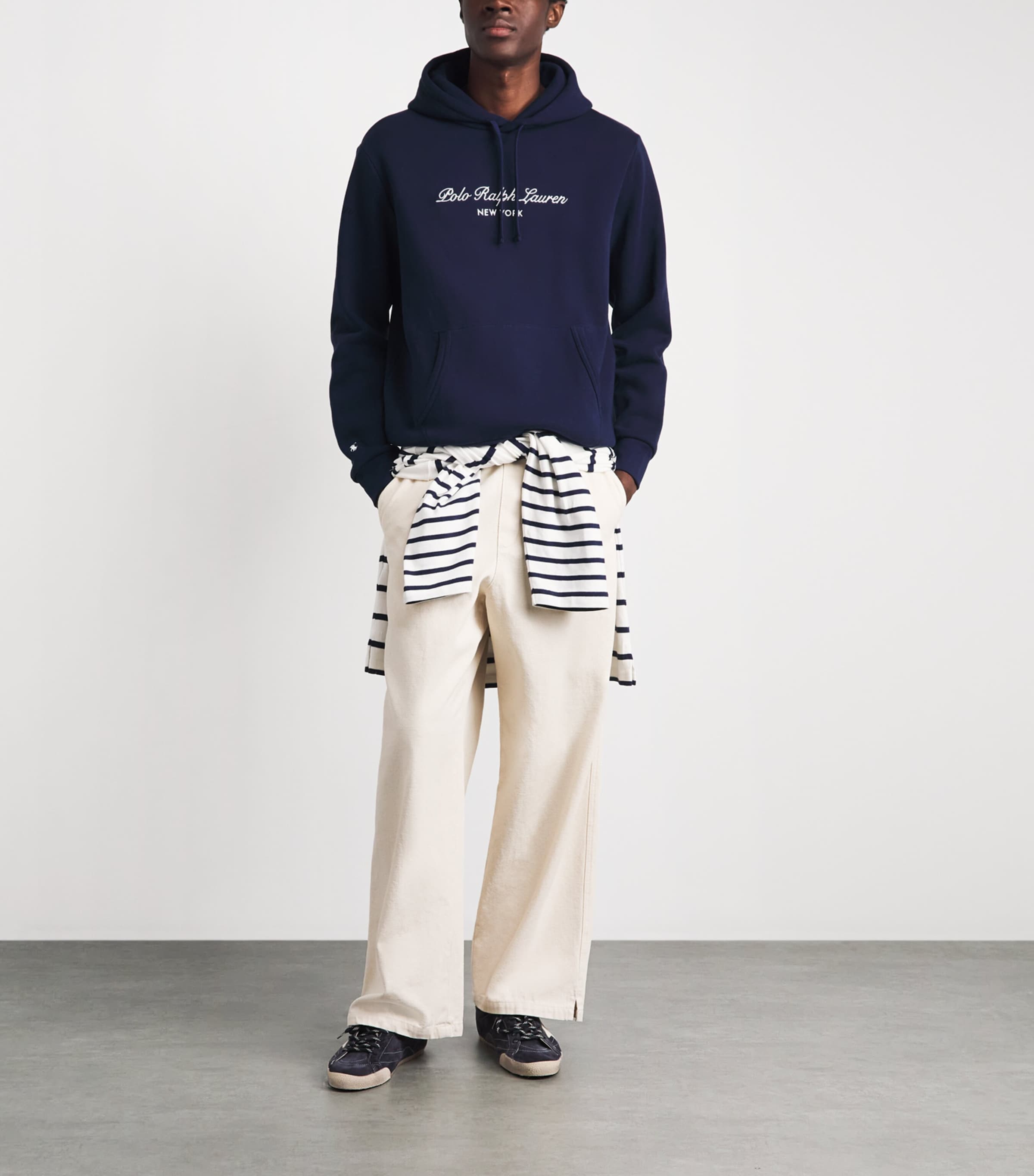 Polo Ralph Lauren Mens Embroidered Logo Hoodie Newport Navy Image 2