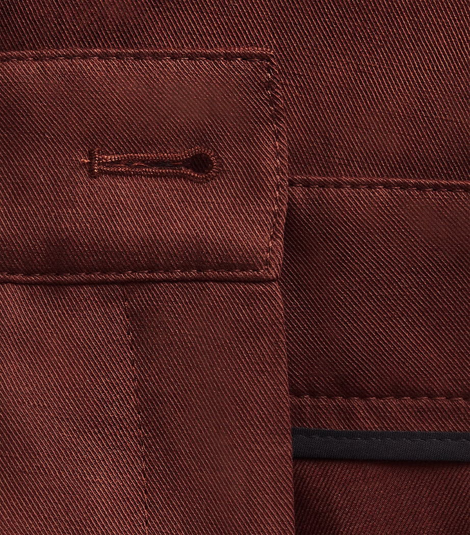 ME+EM Womens Linen-Blend Extreme Taper Trousers Cinnamon Brown Image 6